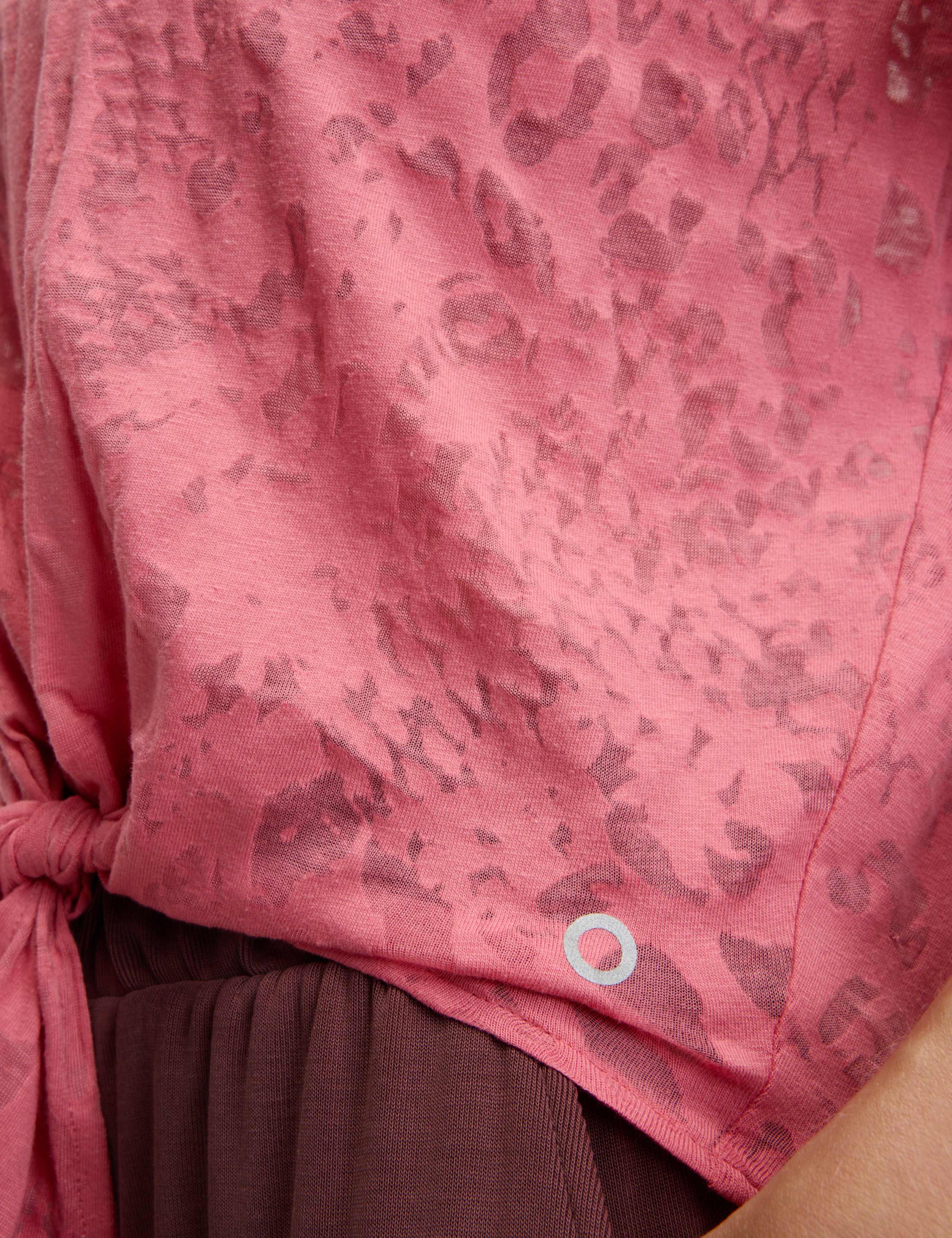 Cotton Rich Lightweight Tie Front Crop T-Shirt 3 of 6