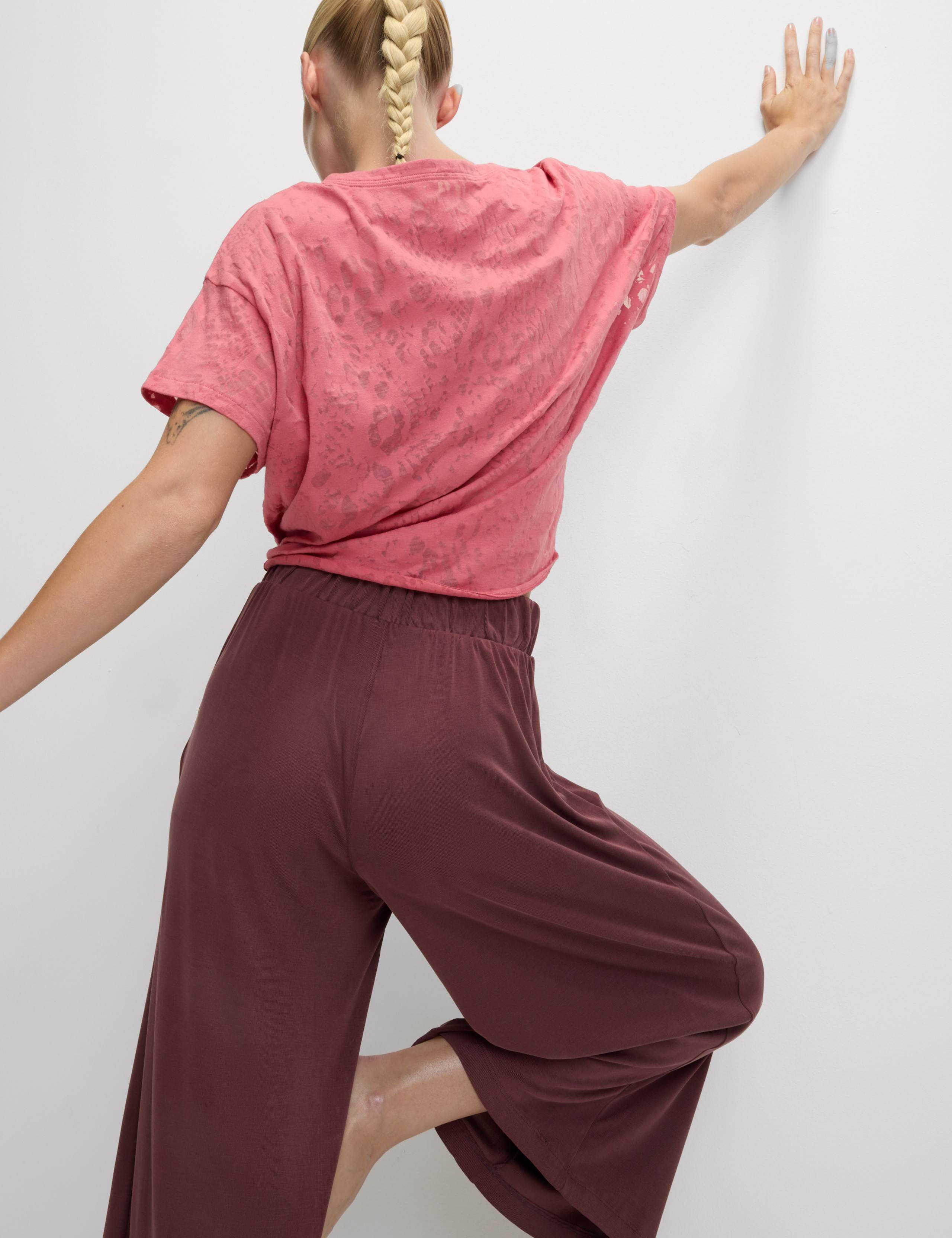 Cotton Rich Lightweight Tie Front Crop T-Shirt 5 of 6