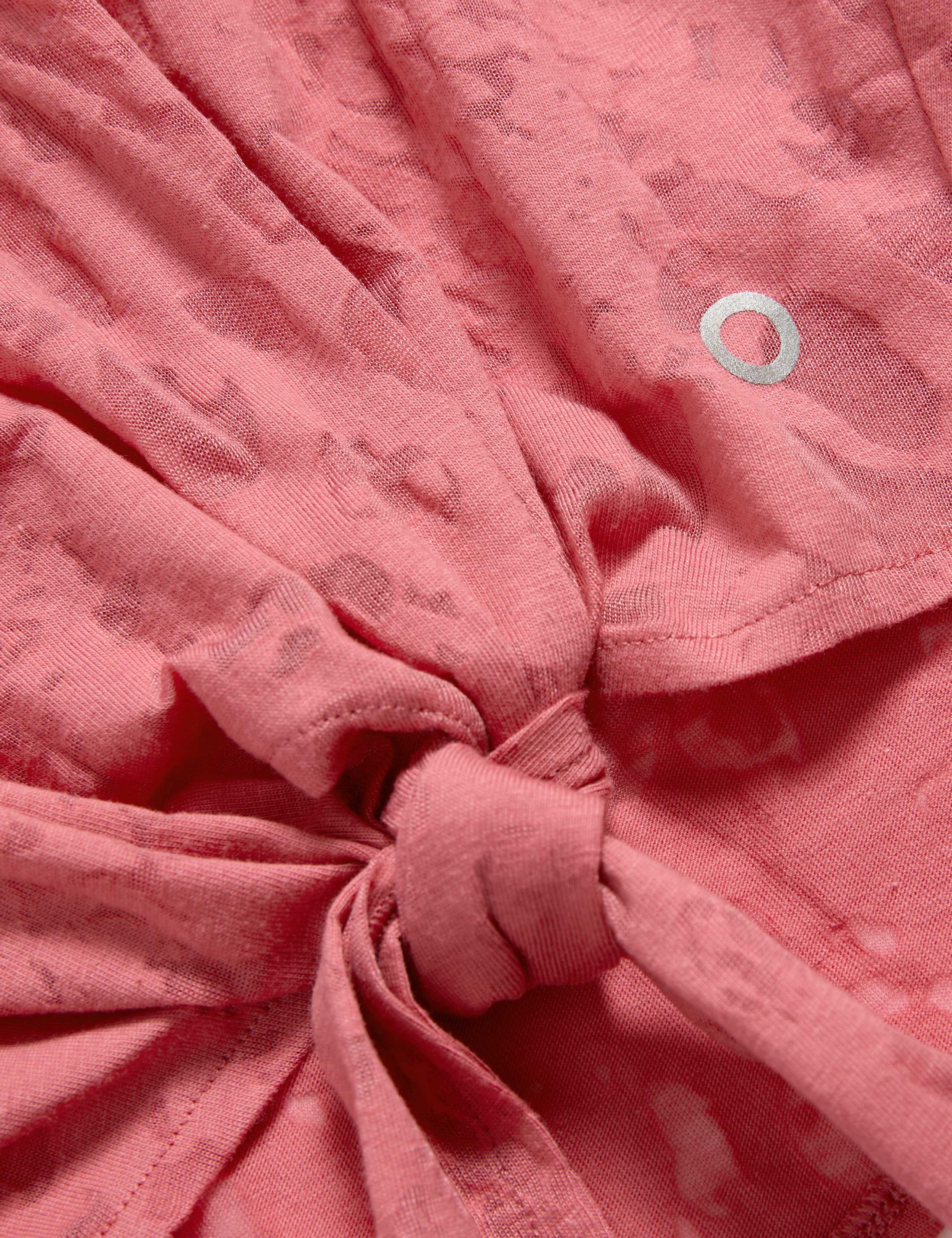 Cotton Rich Lightweight Tie Front Crop T-Shirt 6 of 6