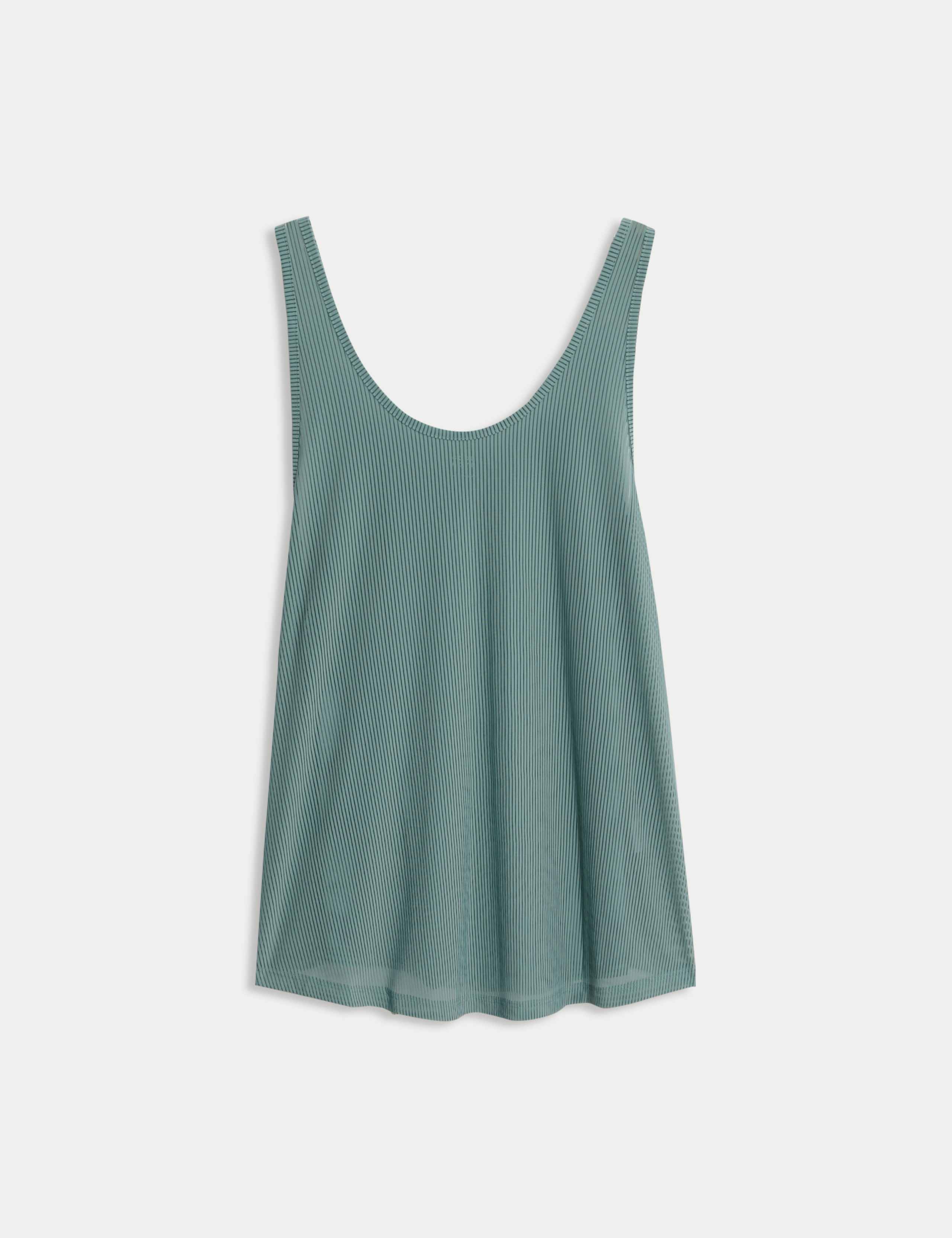 Rib Scoop Neck Sheer Relaxed Vest Top 2 of 7
