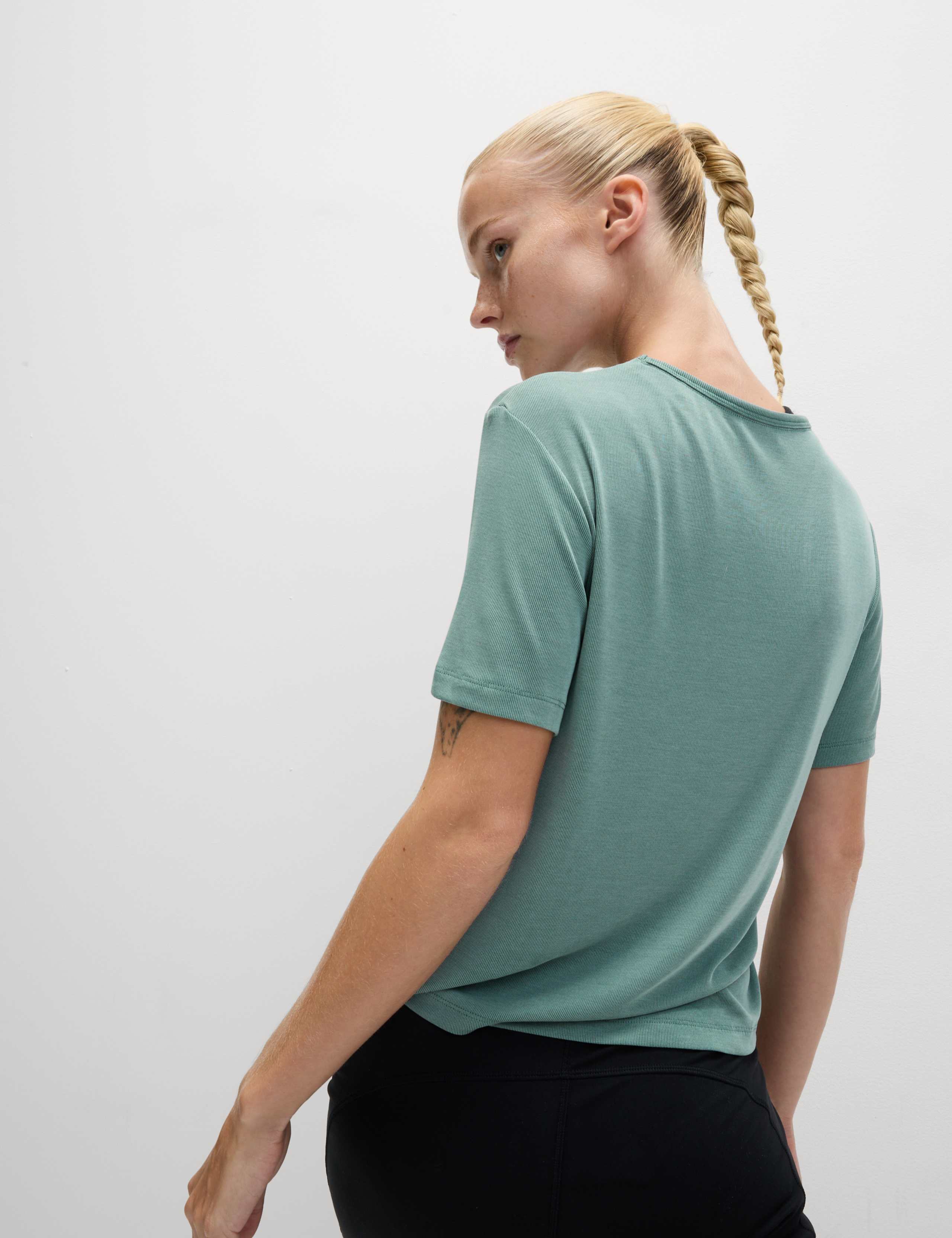 Modal Rich Rib Round Neck Boxy T-Shirt 5 of 8