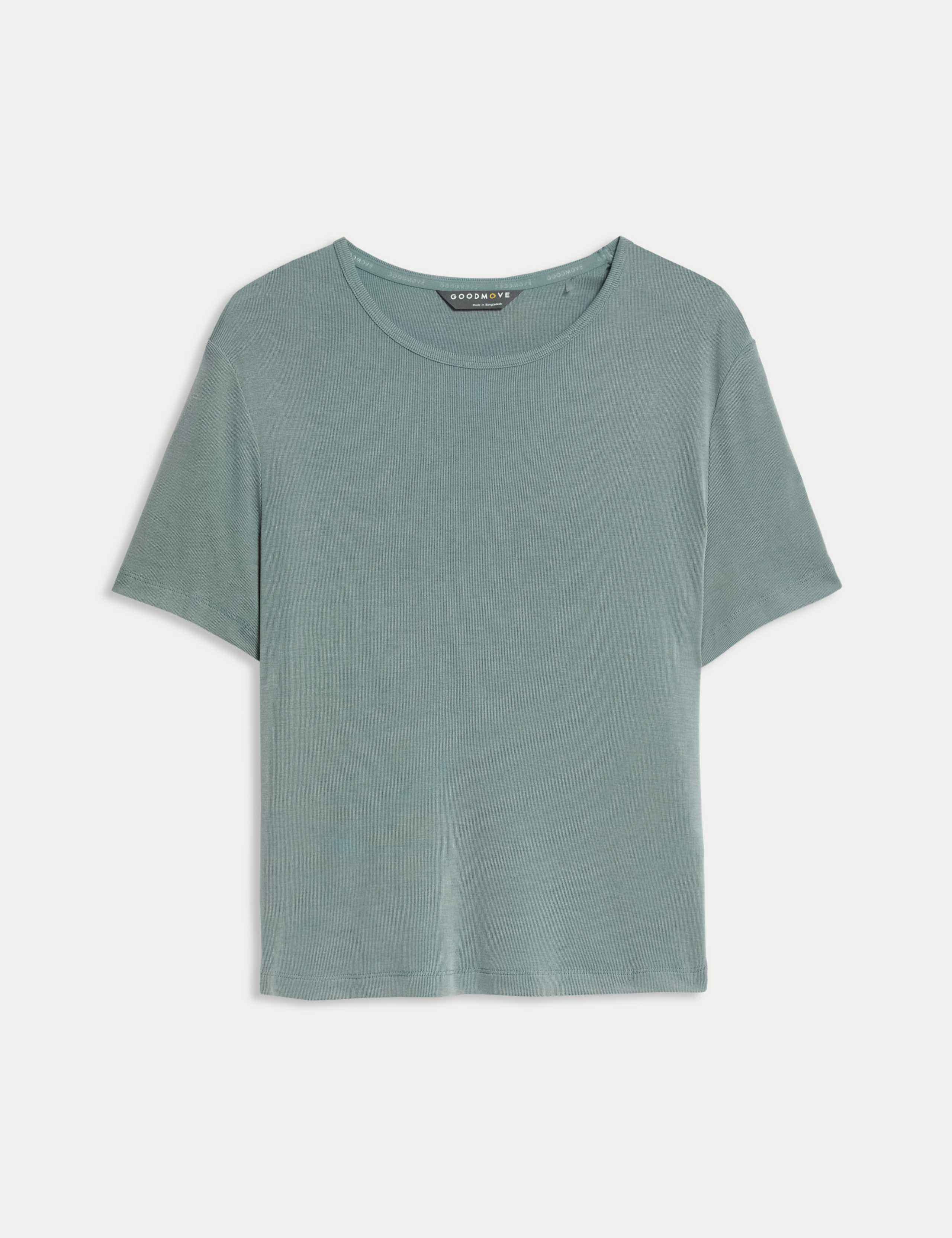 Modal Rich Rib Round Neck Boxy T-Shirt 2 of 8