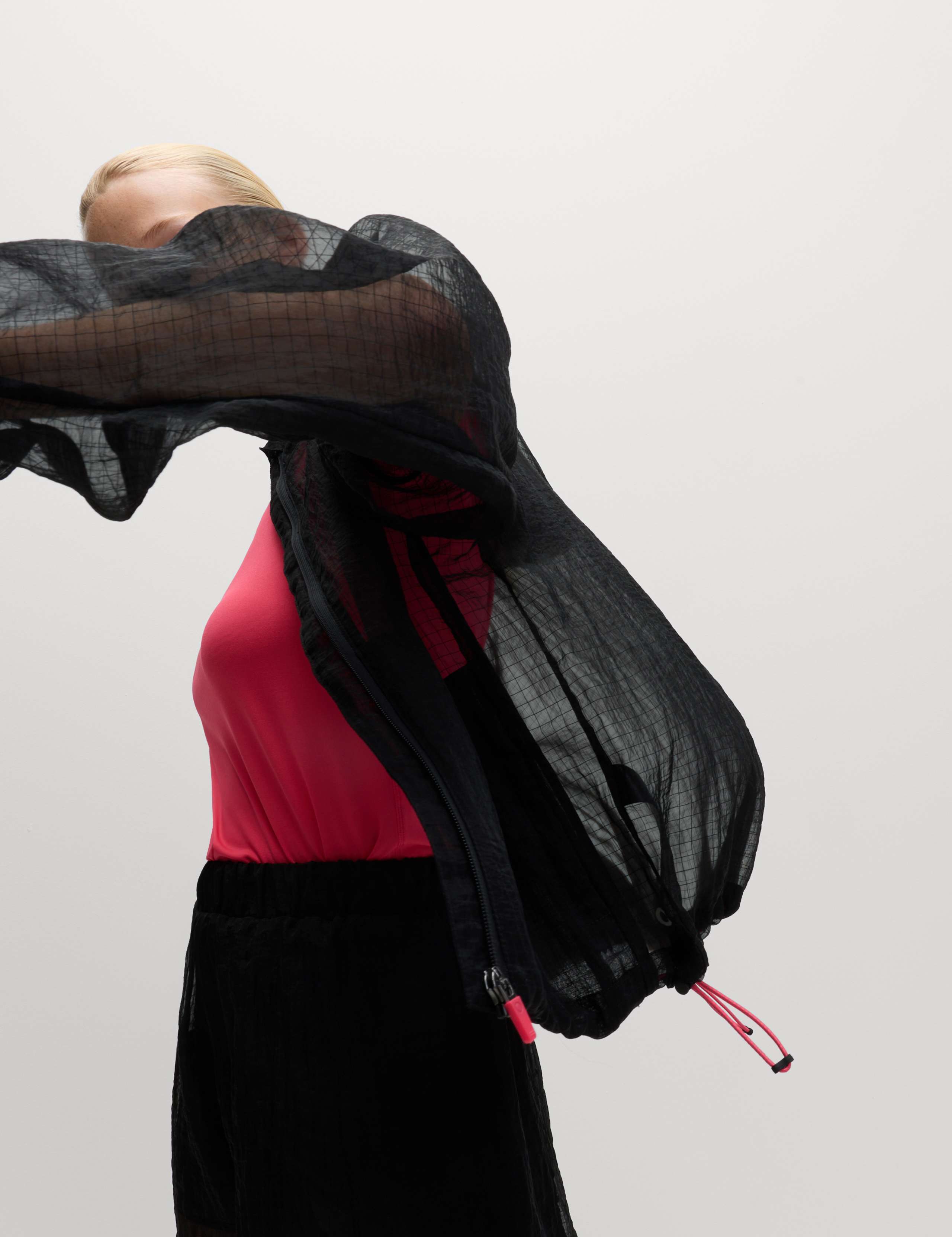 Sheer Zip Up Textured Volume Sports Jacket 6 of 8