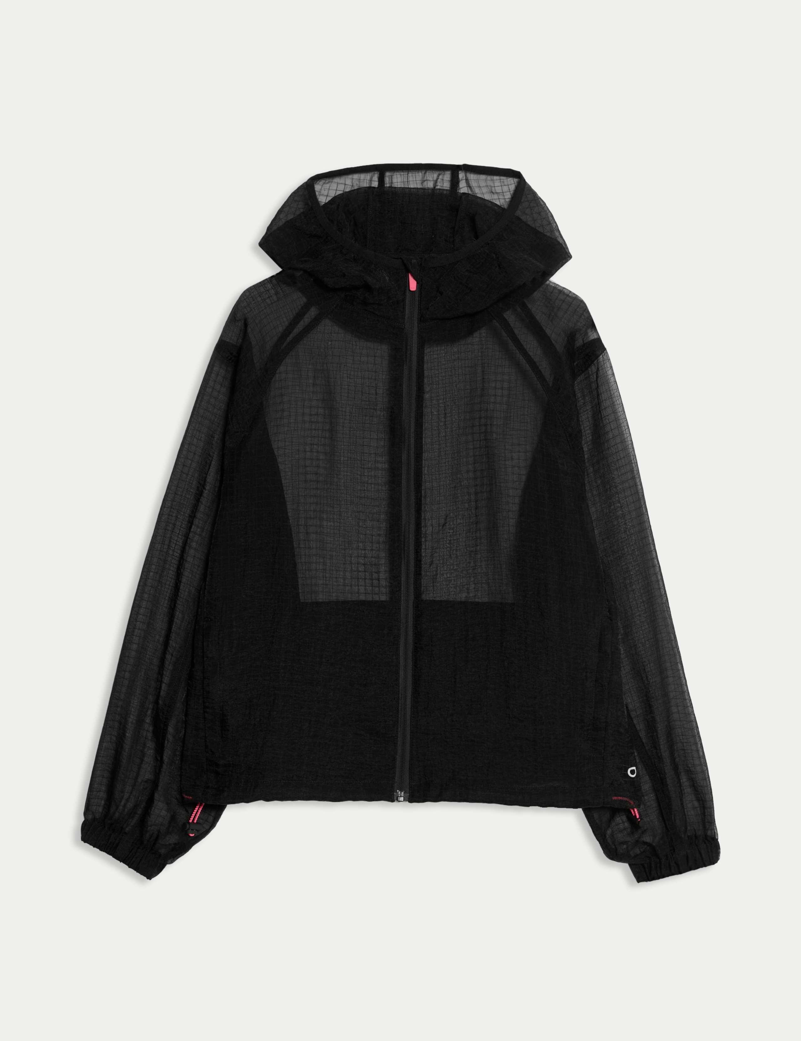 Sheer Zip Up Textured Volume Sports Jacket 2 of 8