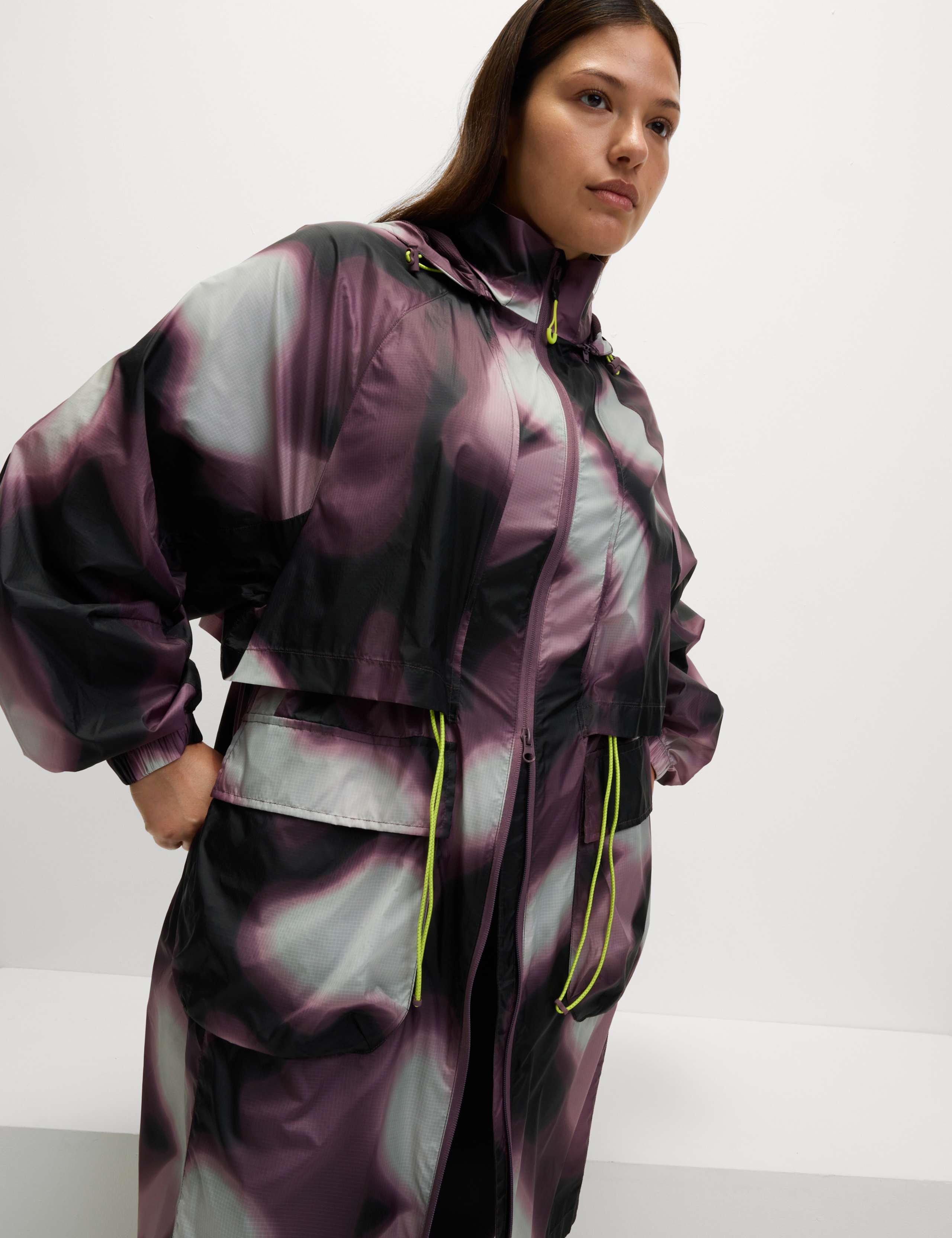 Woven Printed Lightweight Hooded Parka Coat 4 of 8