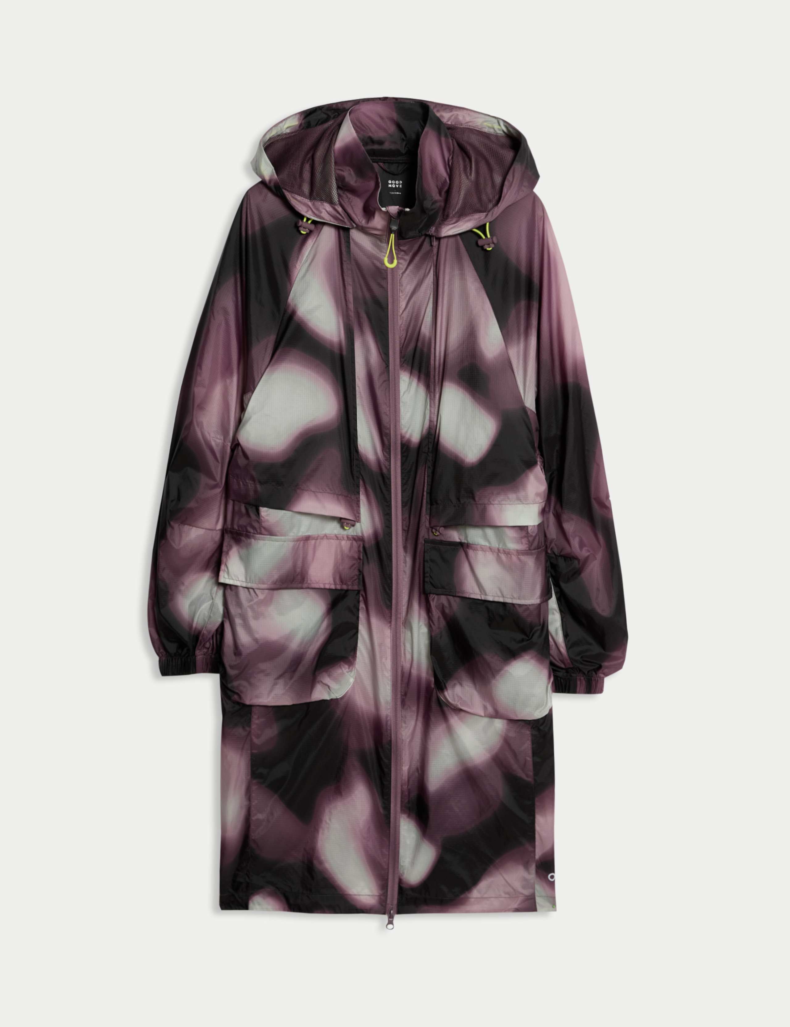 Woven Printed Lightweight Hooded Parka Coat 2 of 8