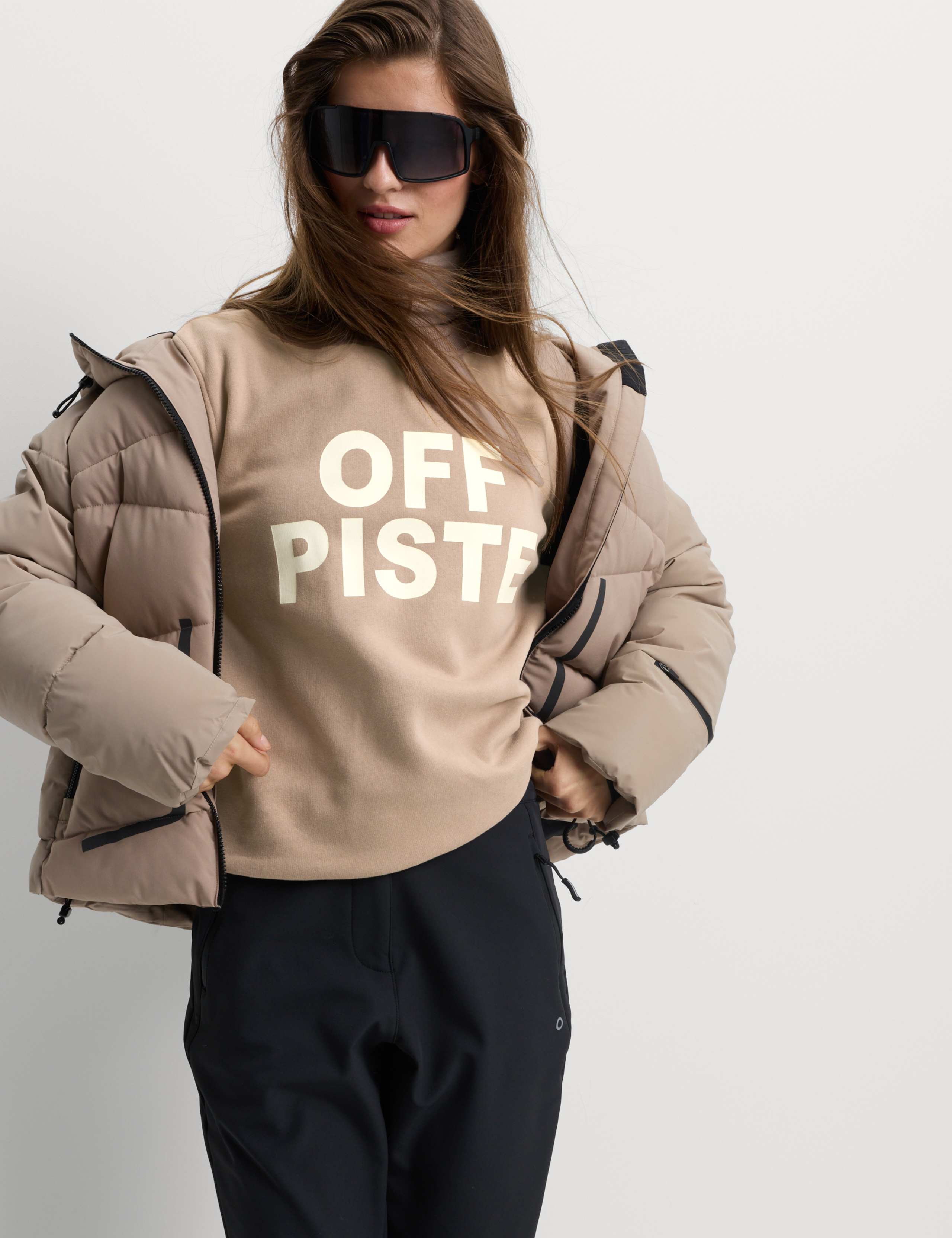 Cotton Rich Slogan Off Piste Crew Neck Relaxed Sweatshirt 1 of 5
