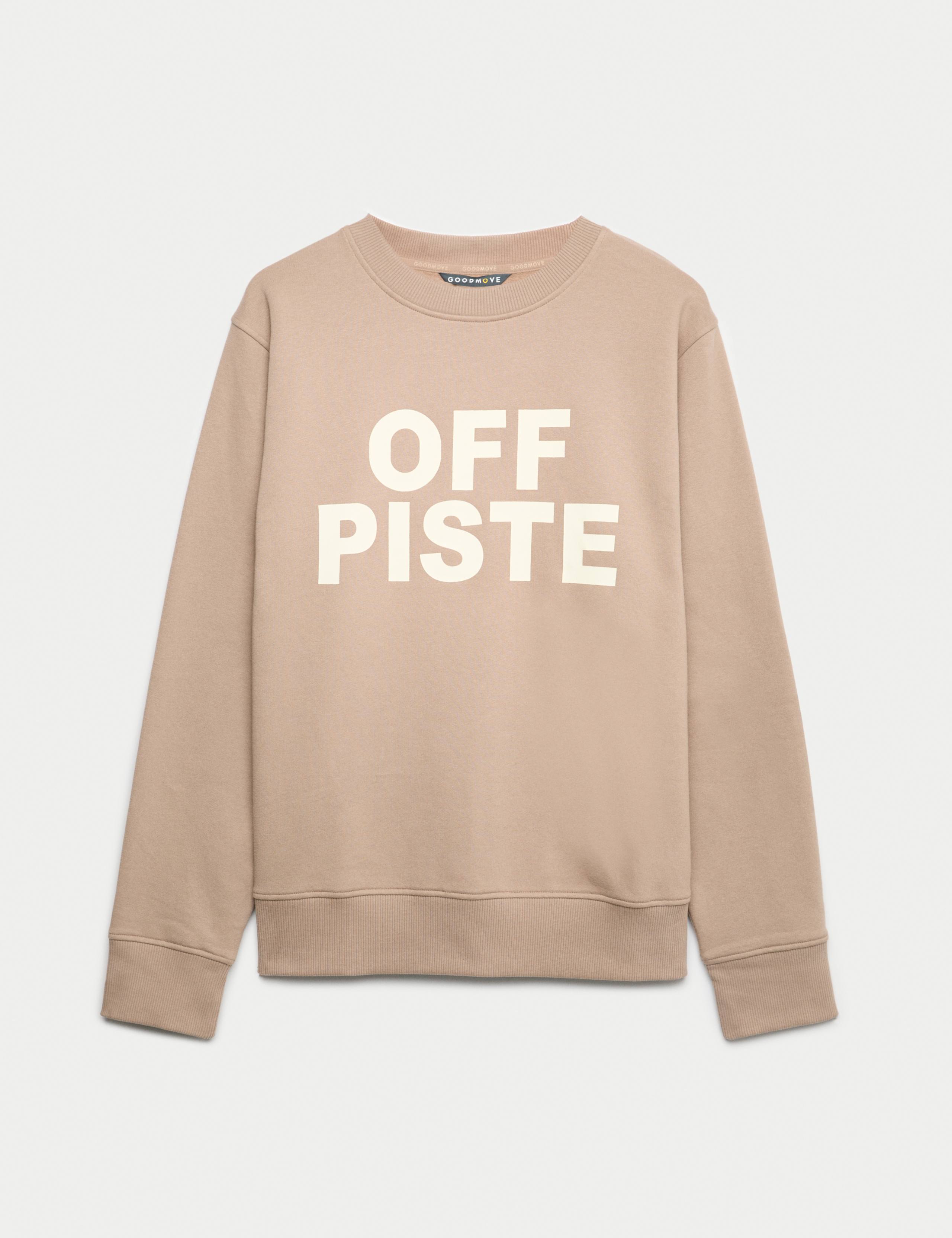 Cotton Rich Slogan Off Piste Crew Neck Relaxed Sweatshirt 2 of 5
