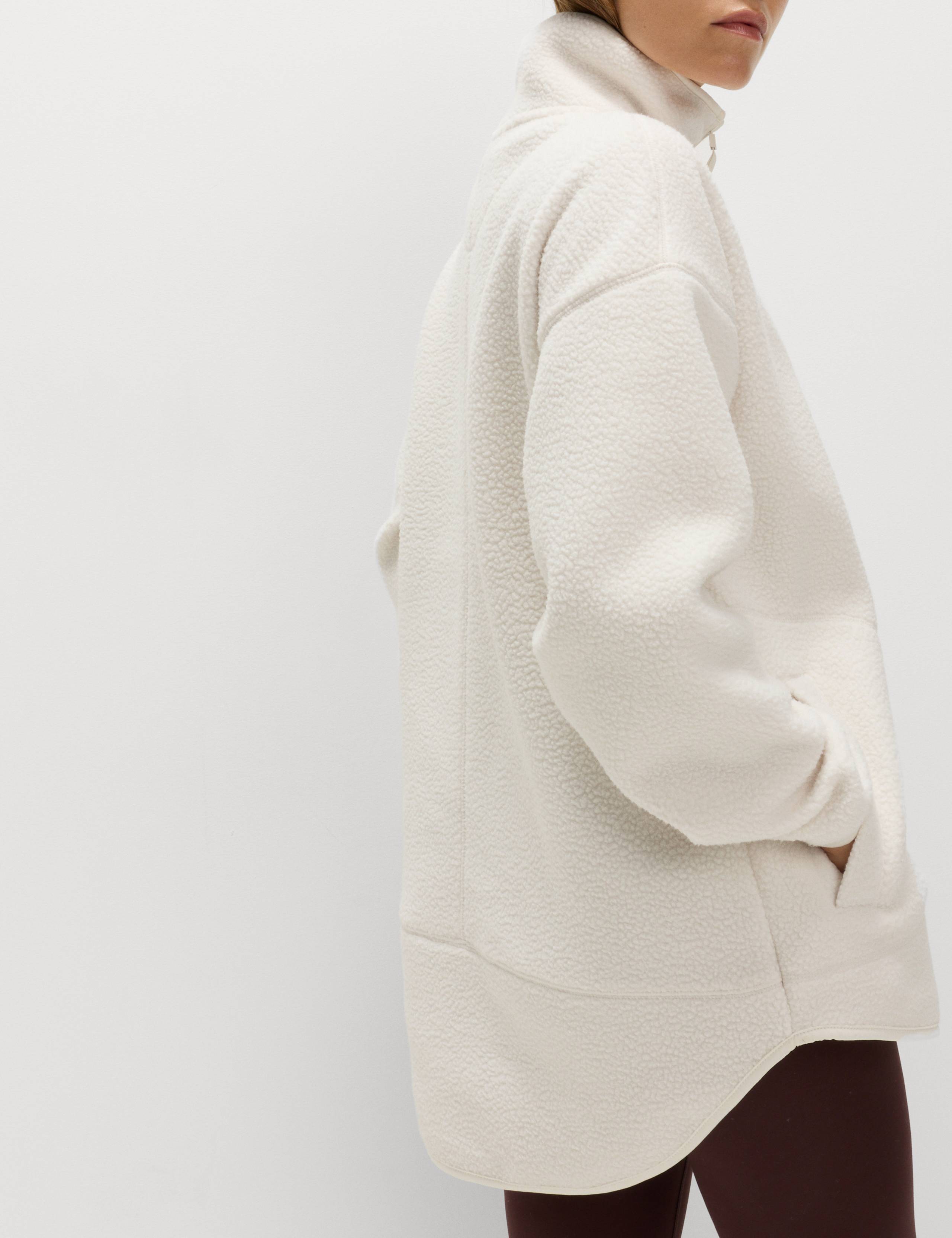 Borg Half Zip Funnel Neck Fleece Jacket 6 of 6