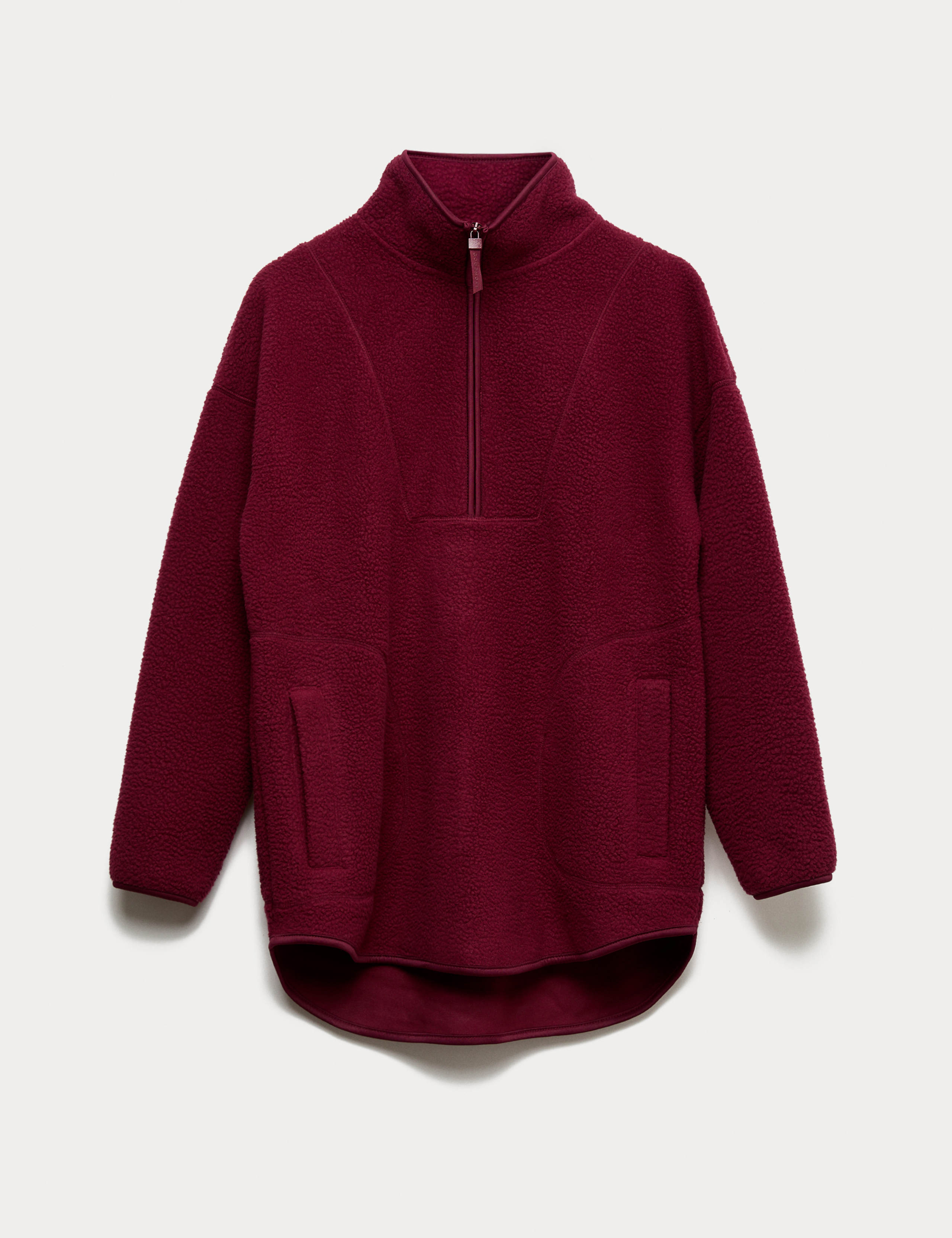 Borg Half Zip Funnel Neck Longline Fleece 2 of 7