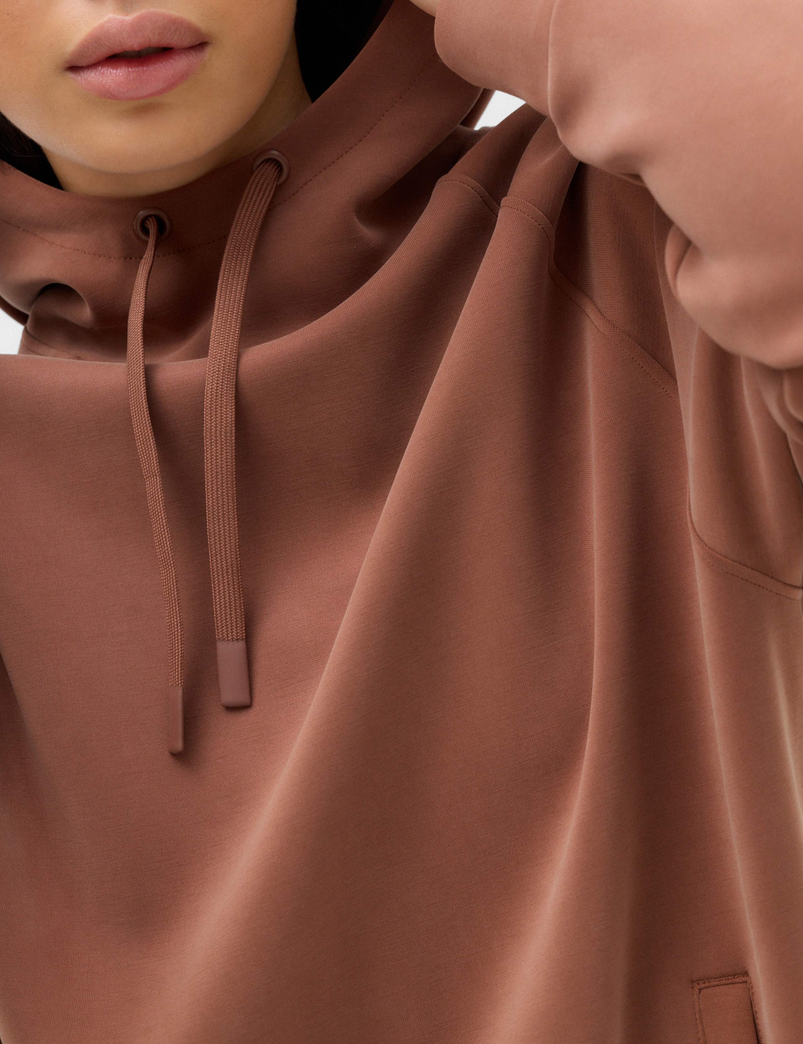 Modal Blend Sandwash Supersoft Longline Hoodie 5 of 6