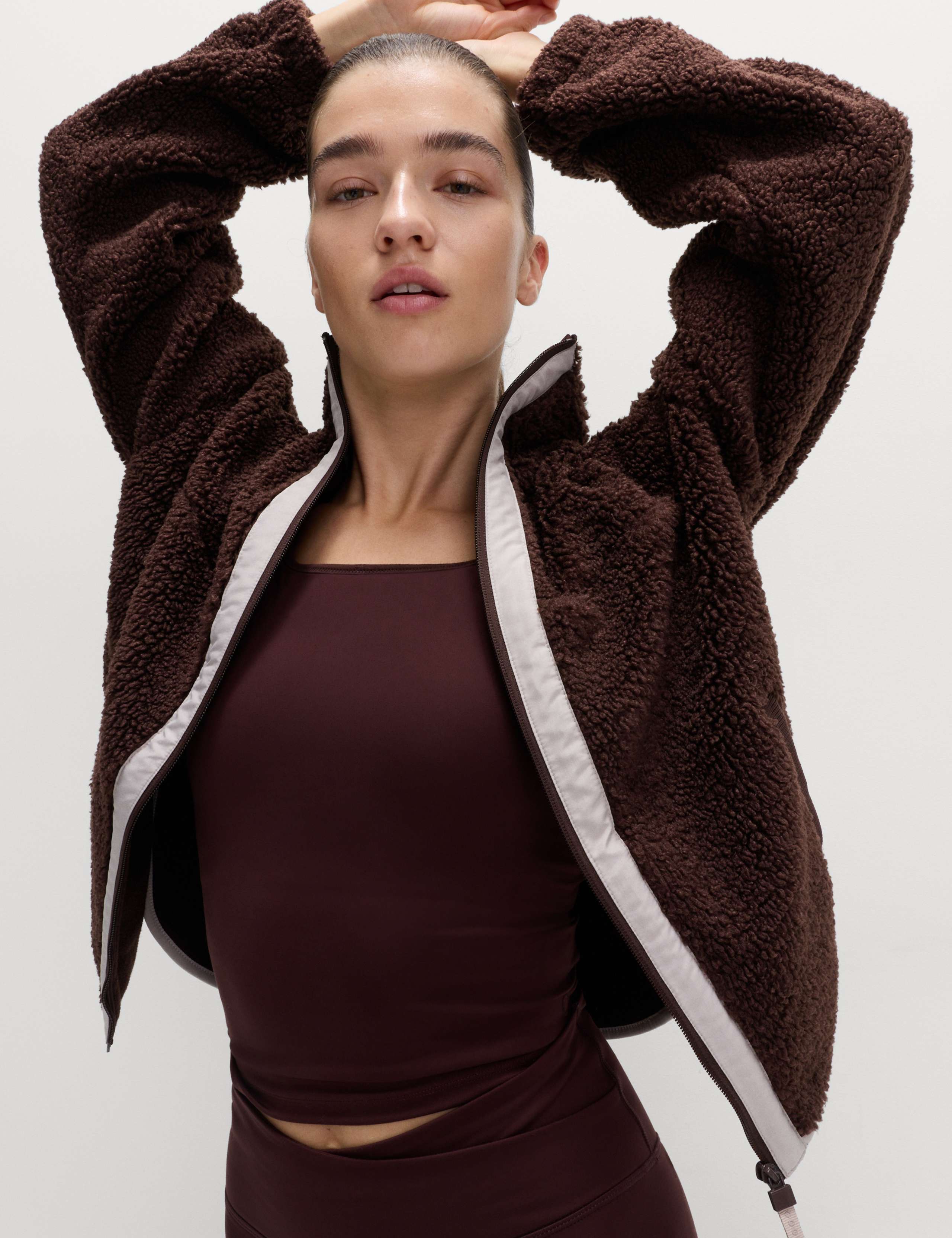 Faux Shearling Zip Up Fleece Jacket 5 of 8