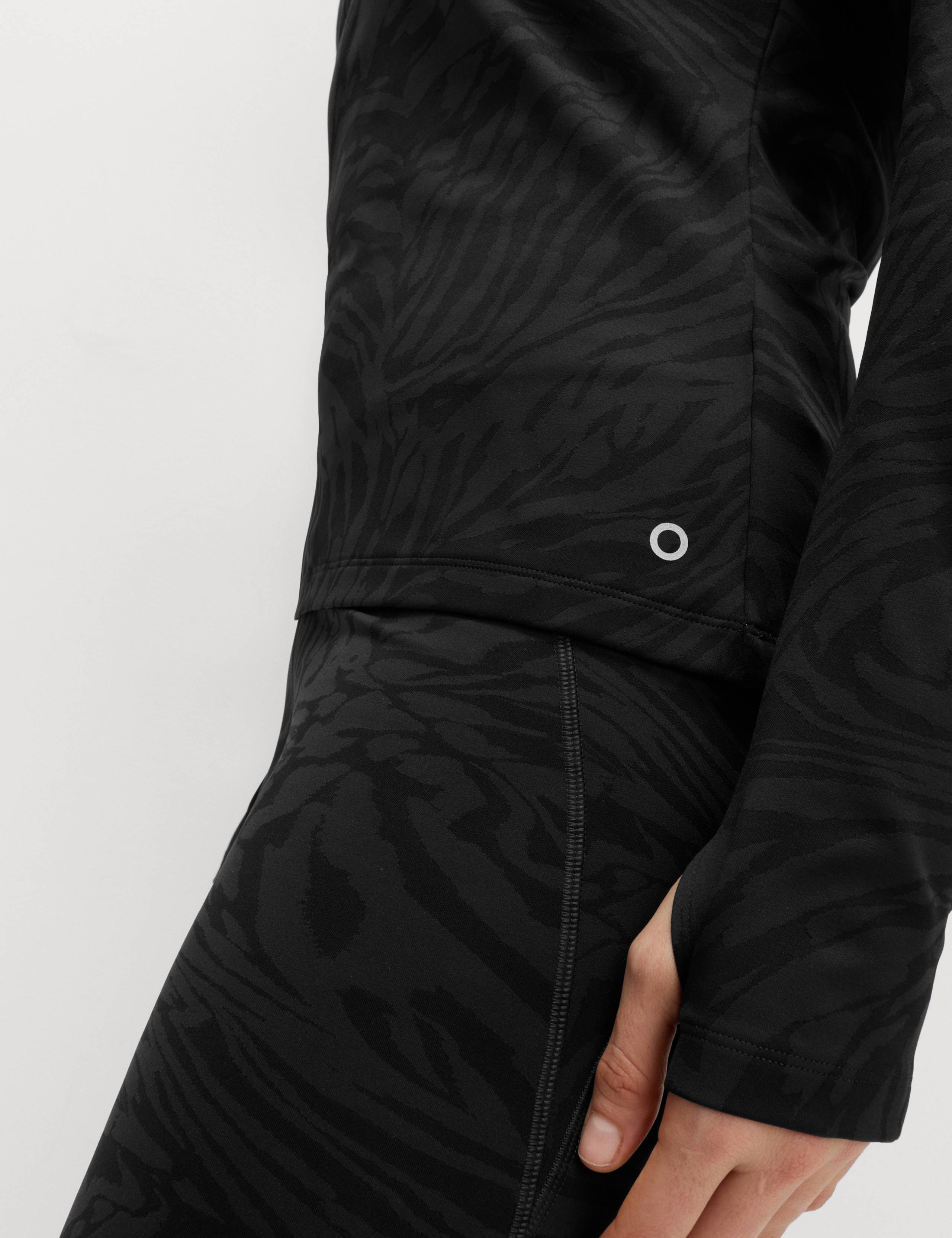 Thermal Jacquard Animal Print Half Zip Fitted Top 5 of 6