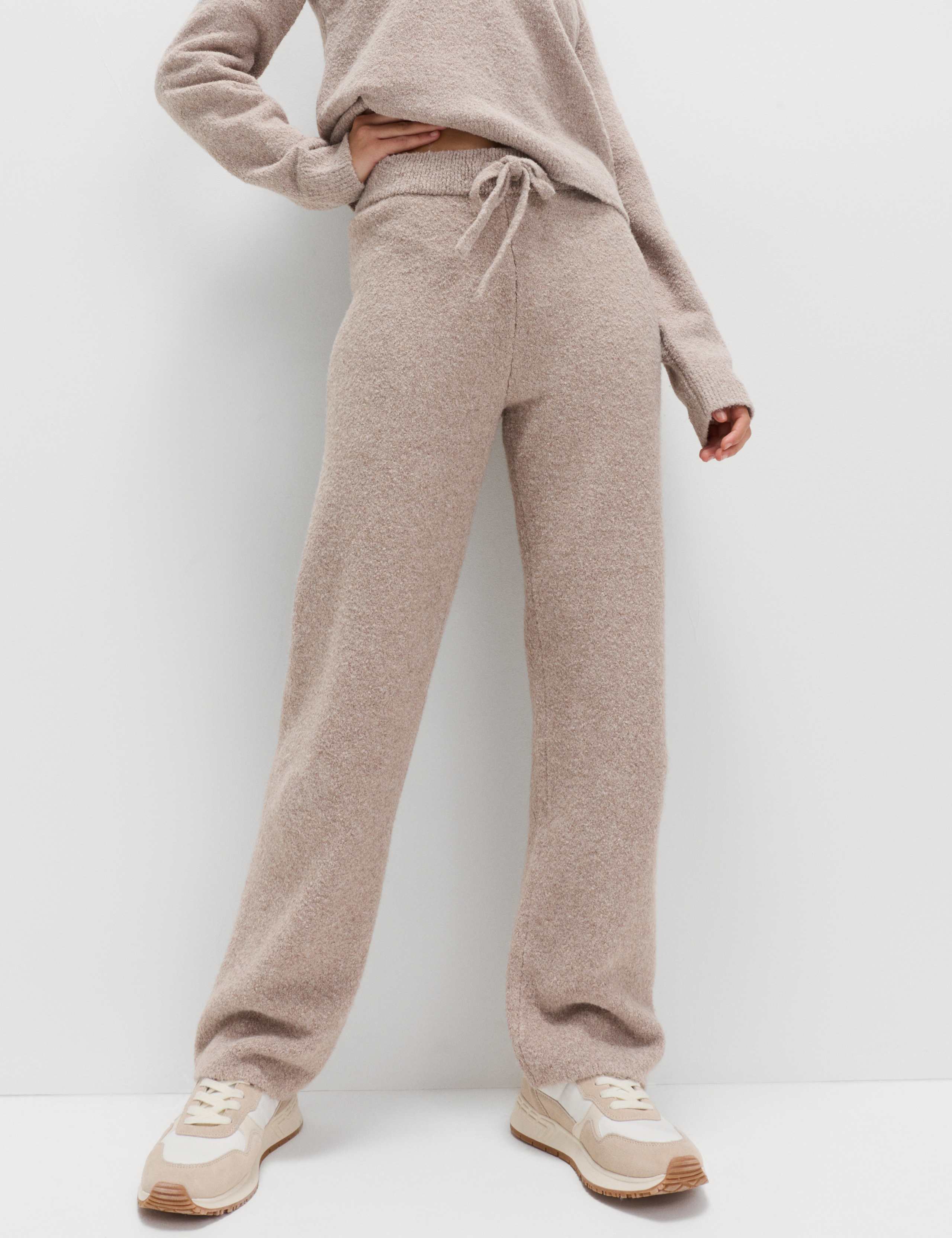 Super Soft Boucle High Waisted Wide Leg Joggers 4 of 6