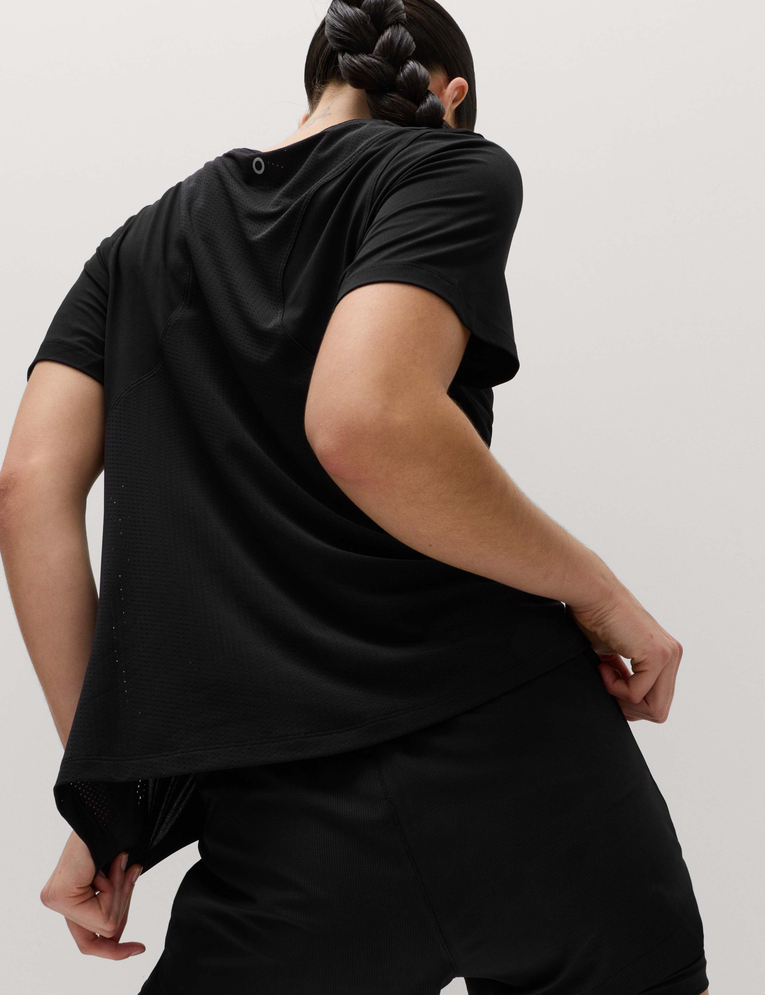 Crew Neck Mesh Panel Relaxed T-Shirt 3 of 5