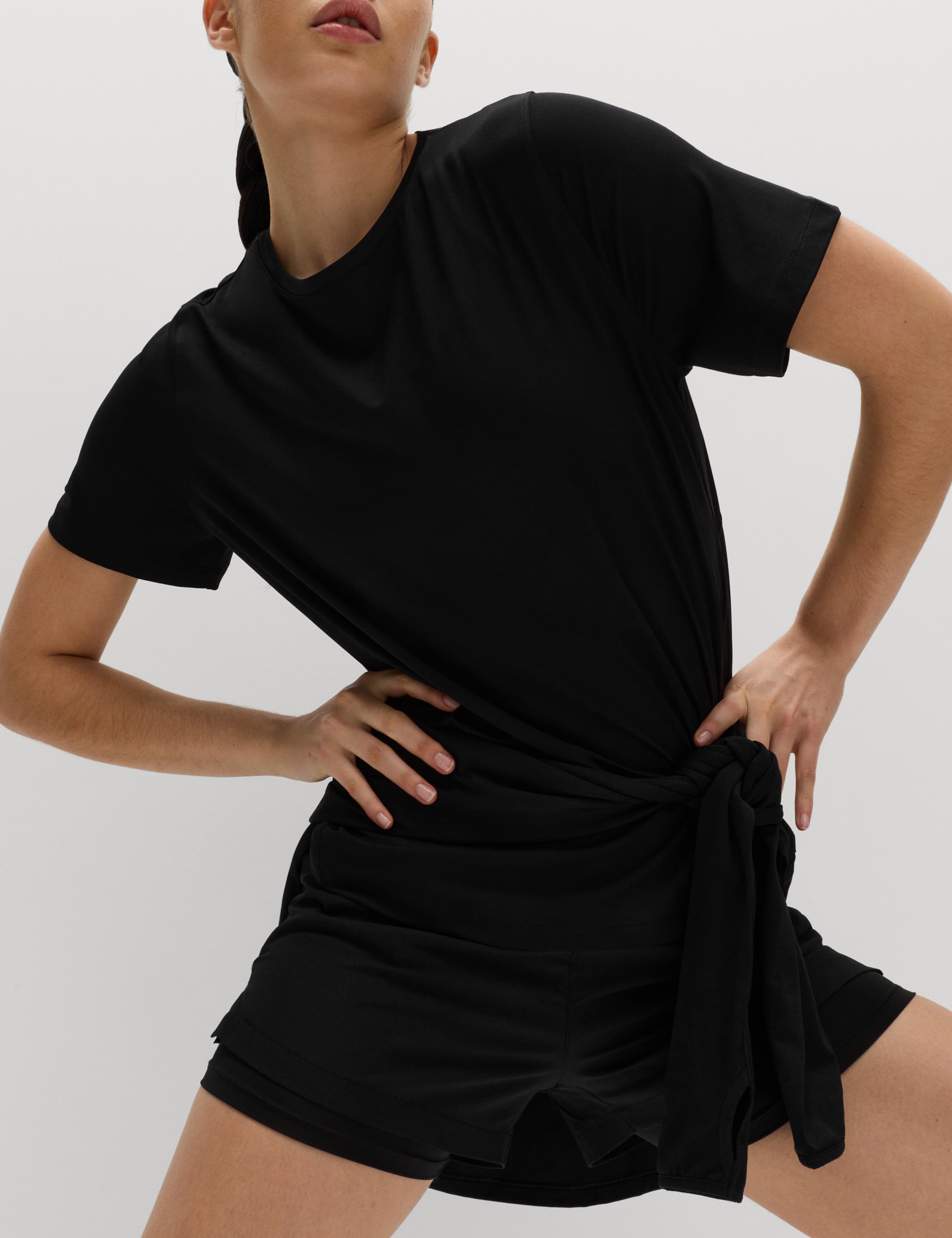 Crew Neck Mesh Panel Relaxed T-Shirt 4 of 5