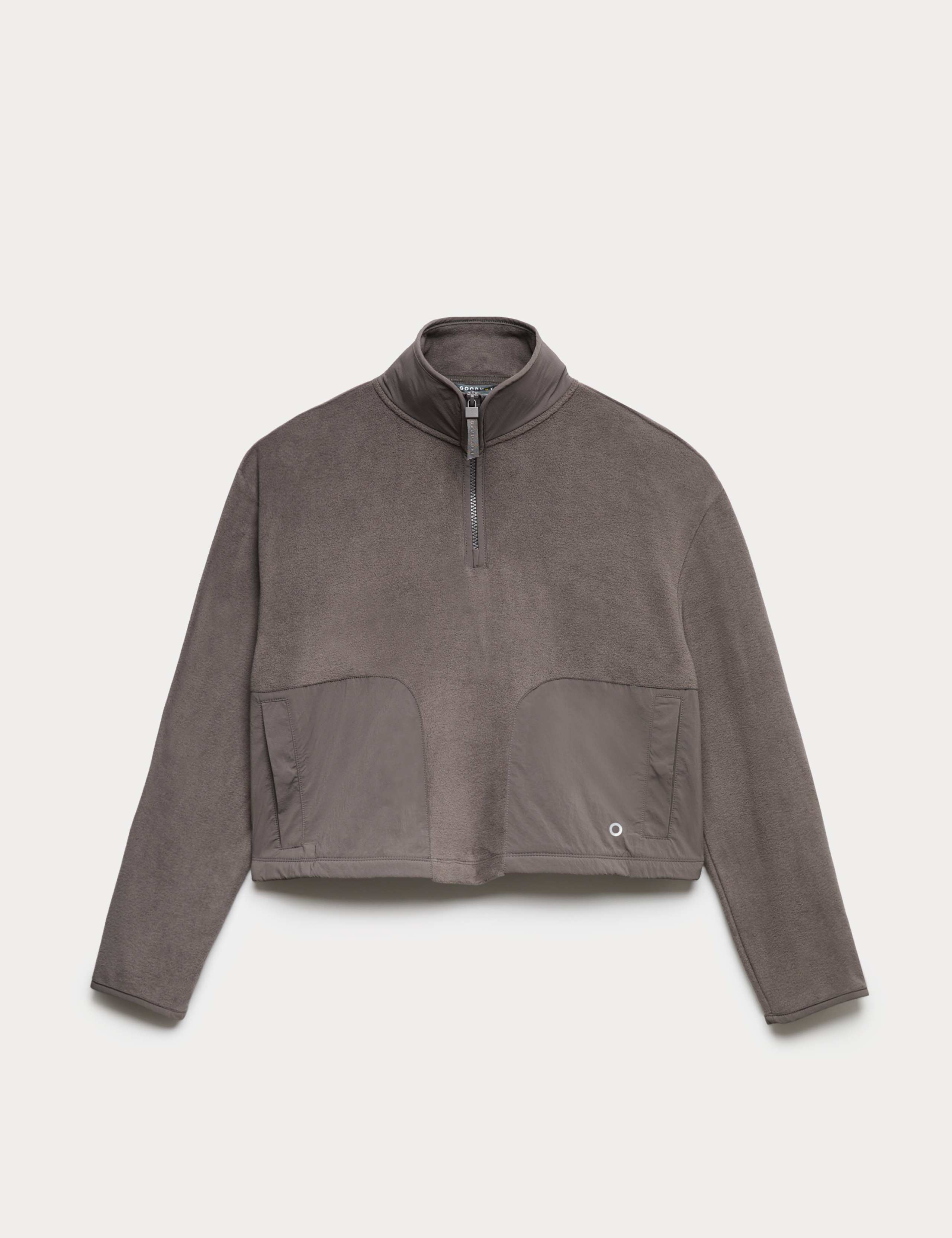 Funnel Neck Half Zip Relaxed Cropped Fleece 2 of 6