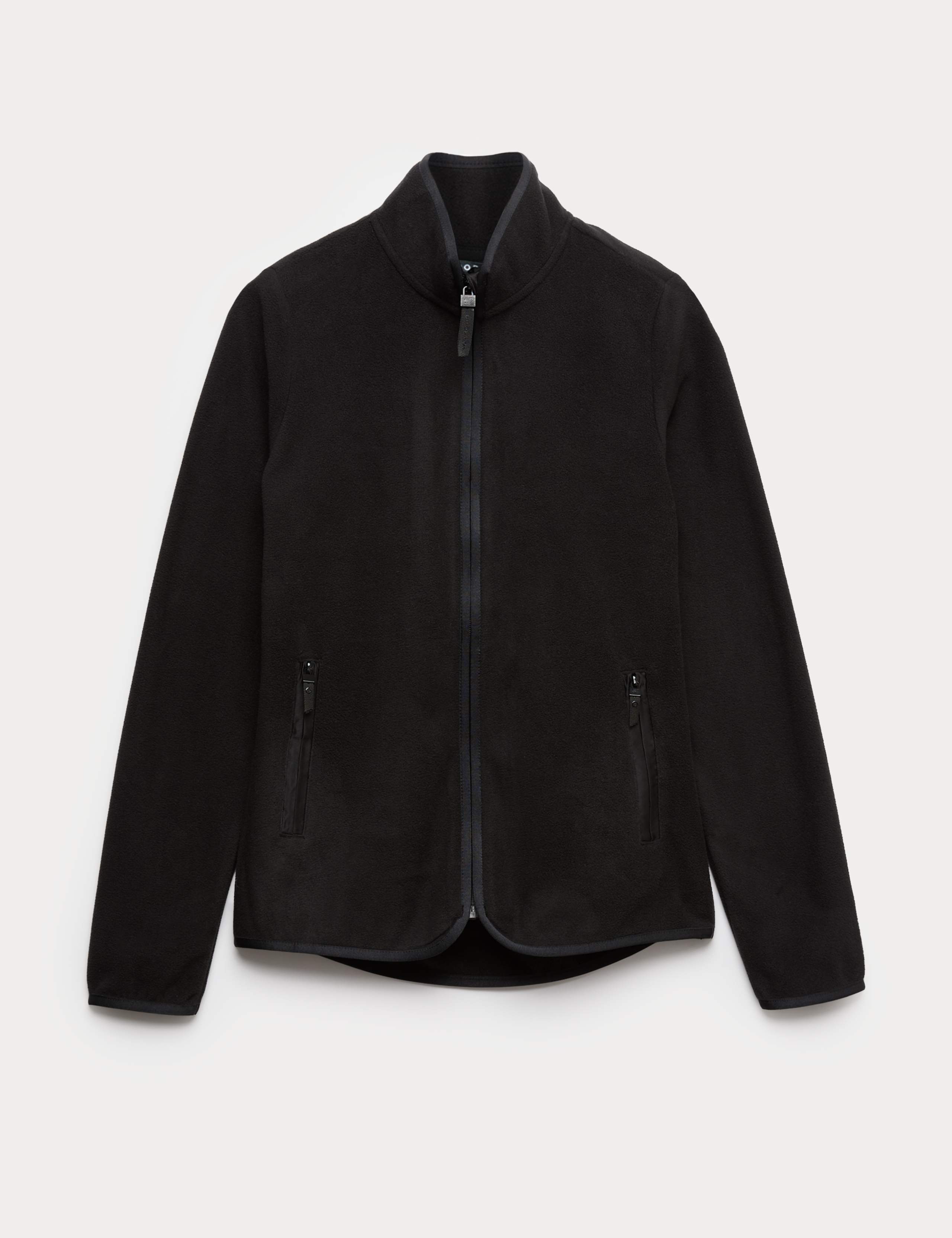 Funnel Neck Zip Up Fitted Fleece Jacket 1 of 1