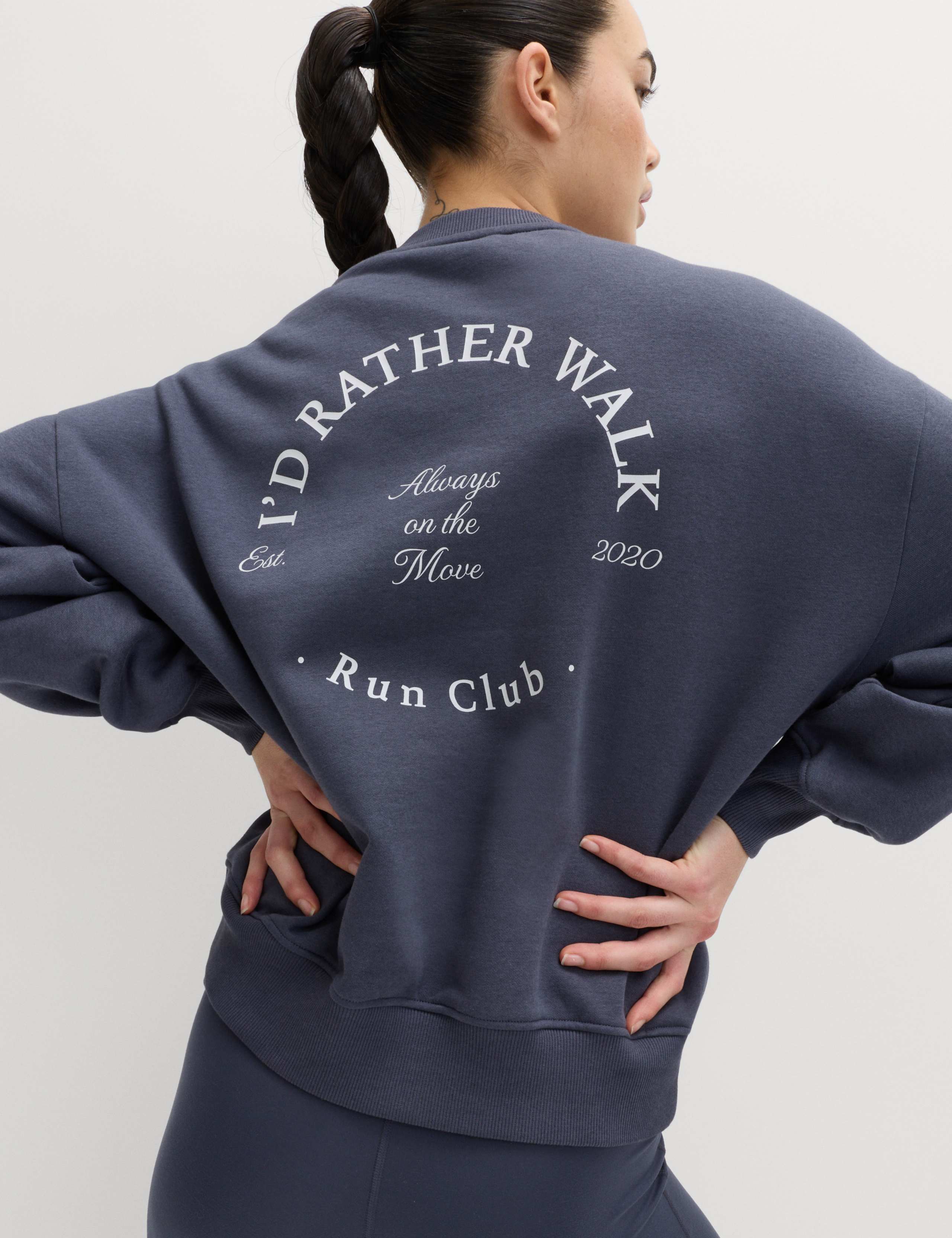 Cotton Rich Run Club Oversized Sweatshirt 1 of 4