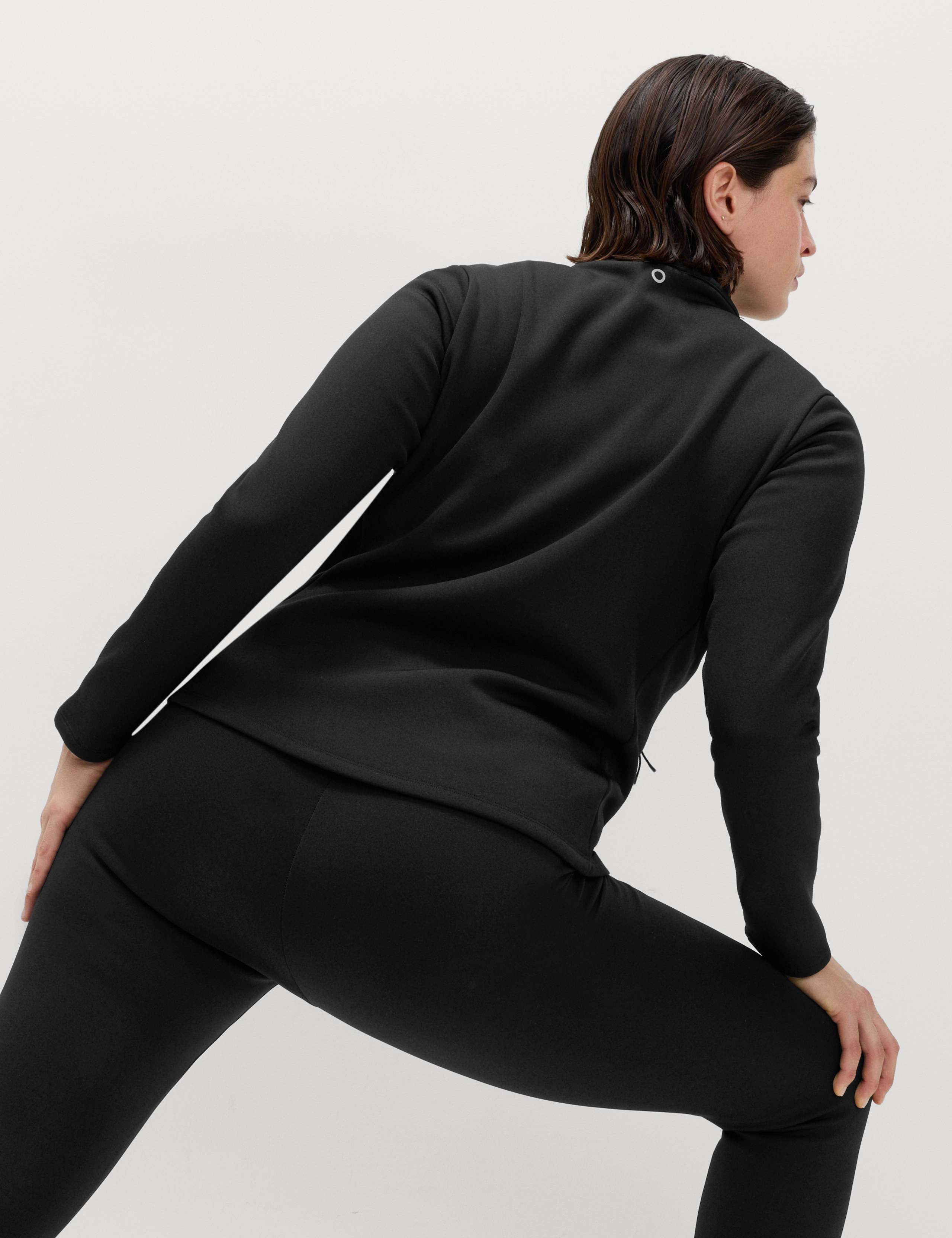 Thermal Funnel Neck Fleece Lined Zip Up Fitted Top 5 of 5