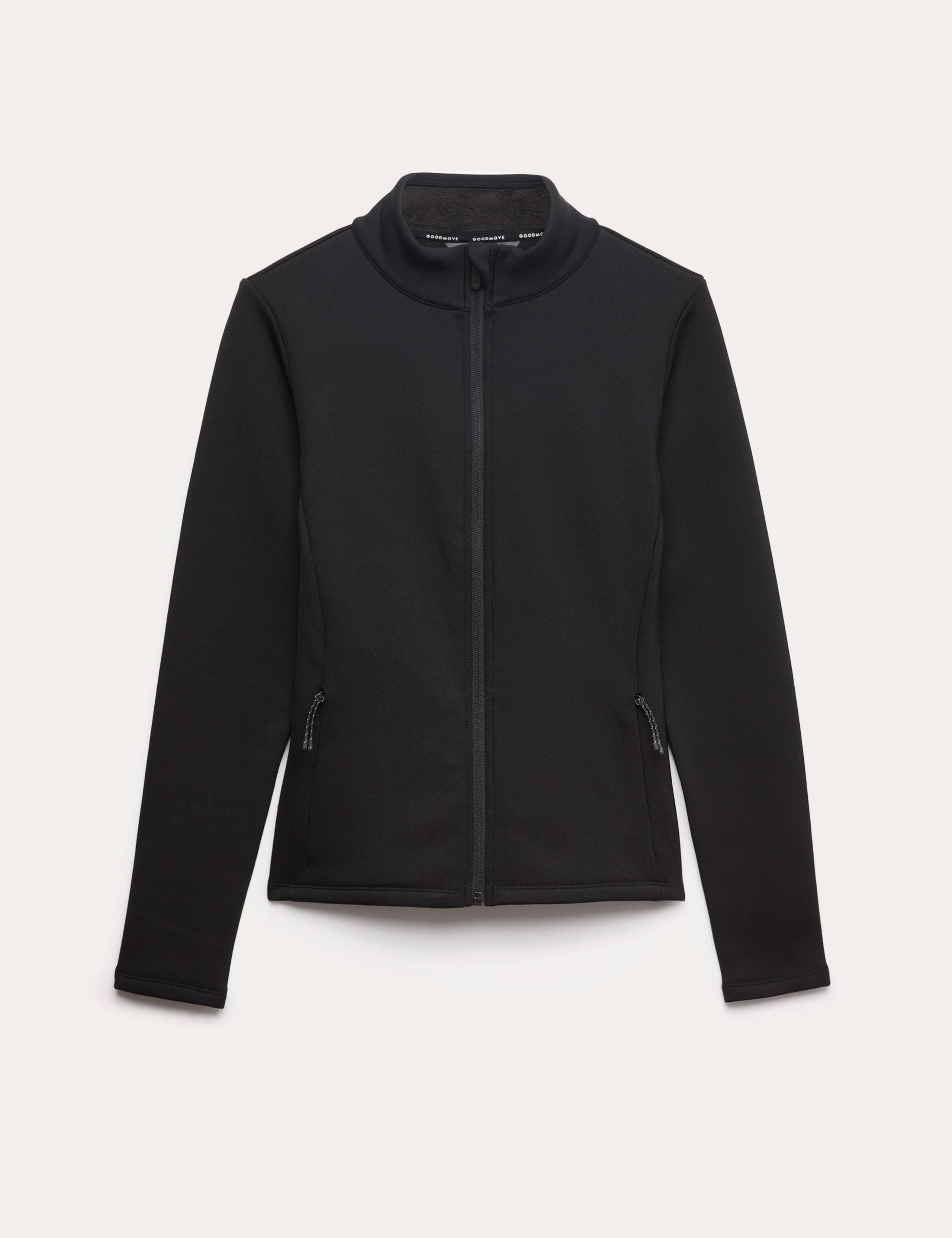 Thermal Funnel Neck Fleece Lined Zip Up Fitted Top 2 of 5