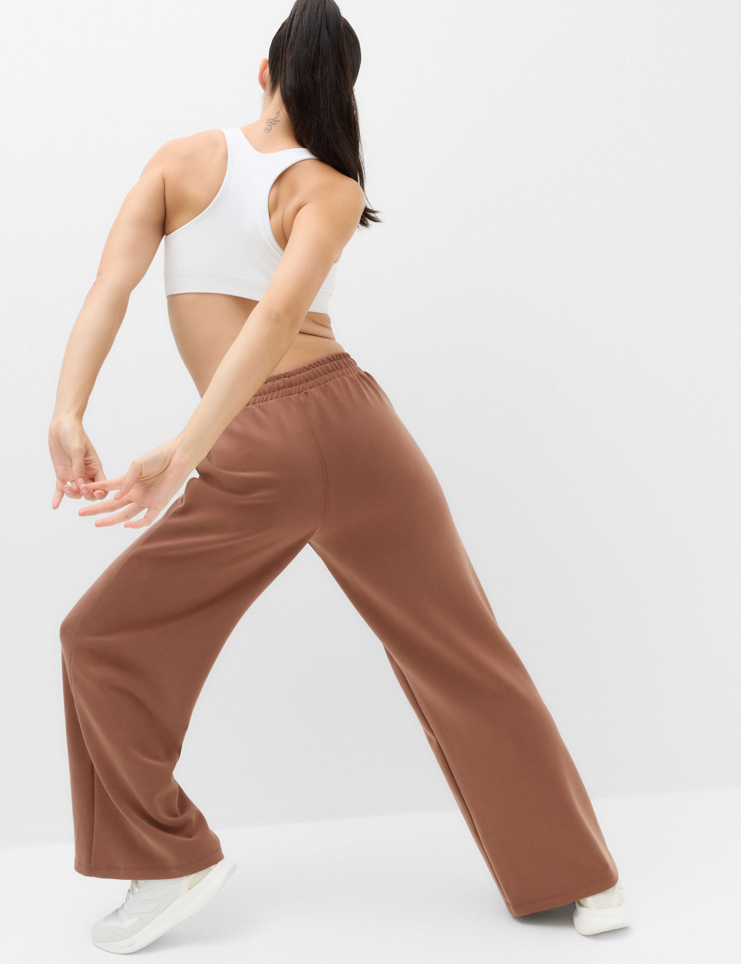 Modal Blend Luxe Marl Wide Leg Joggers 5 of 6