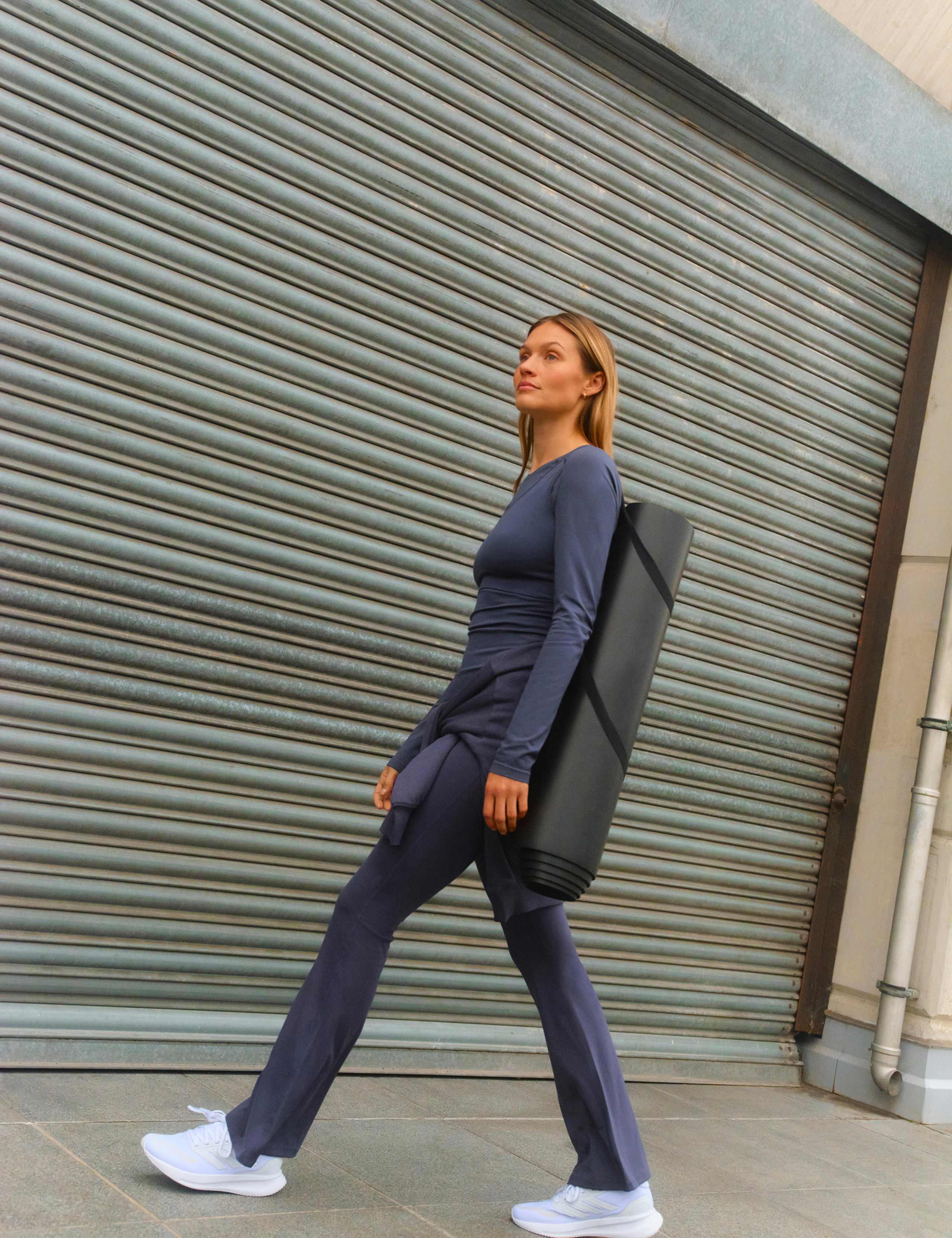 M&S Go Balance foldover waist flared leggings in nightshade