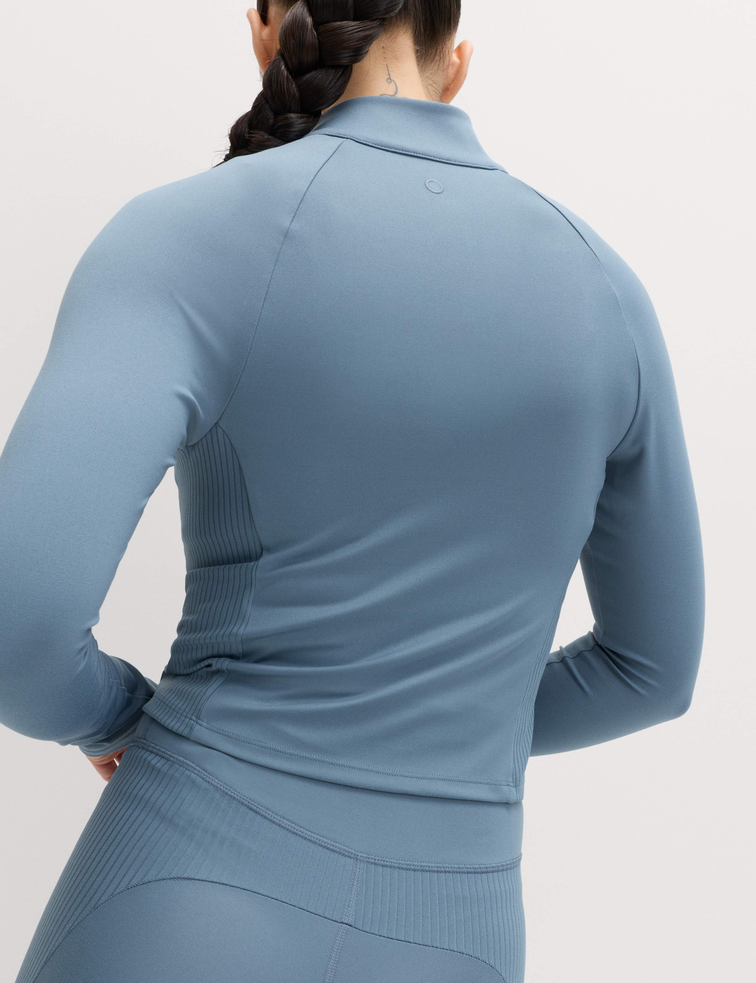 Go Balance Rib Panel Zip Up Fitted Top 4 of 5