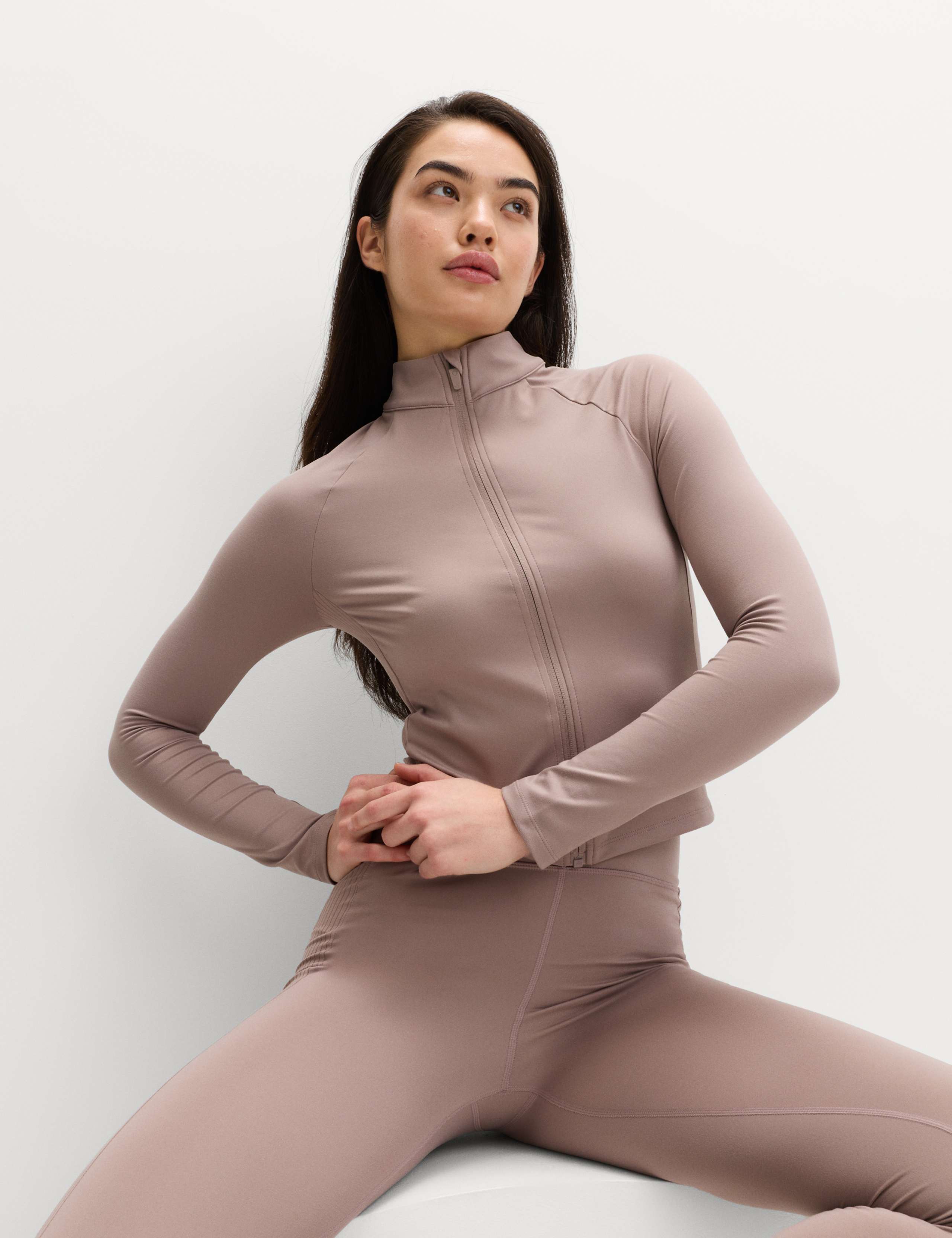 Go Balance Rib Panel Zip Up Fitted Top 4 of 6