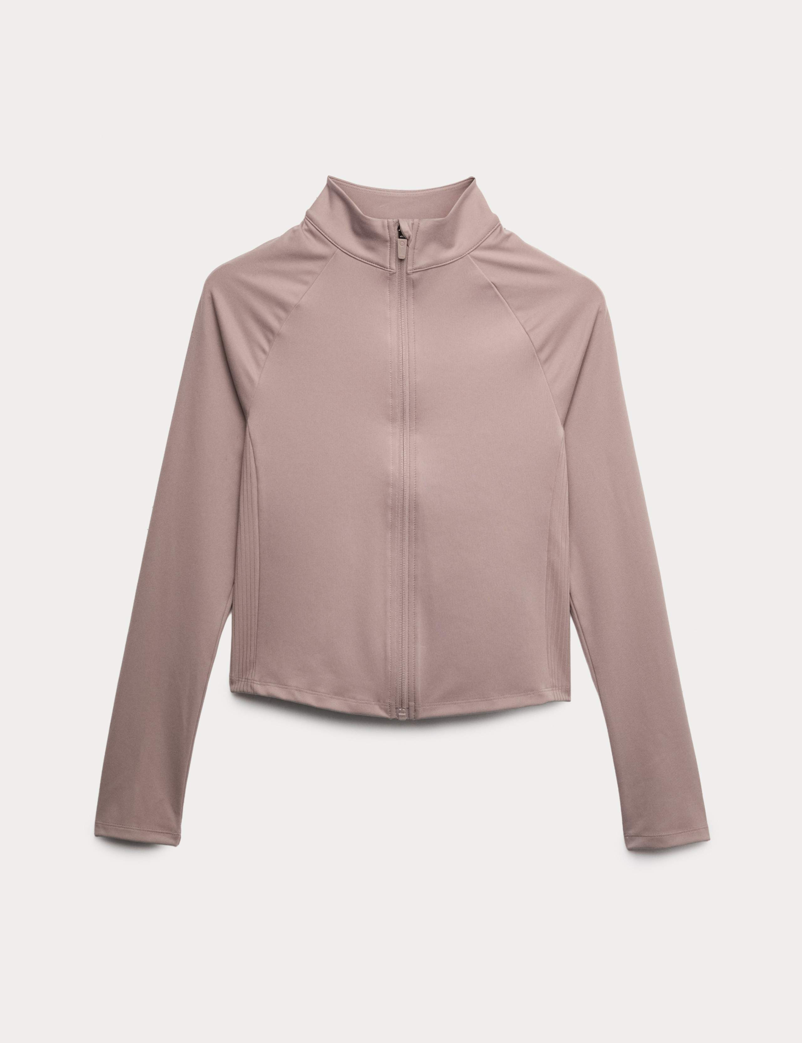 Go Balance Rib Panel Zip Up Fitted Top 2 of 6