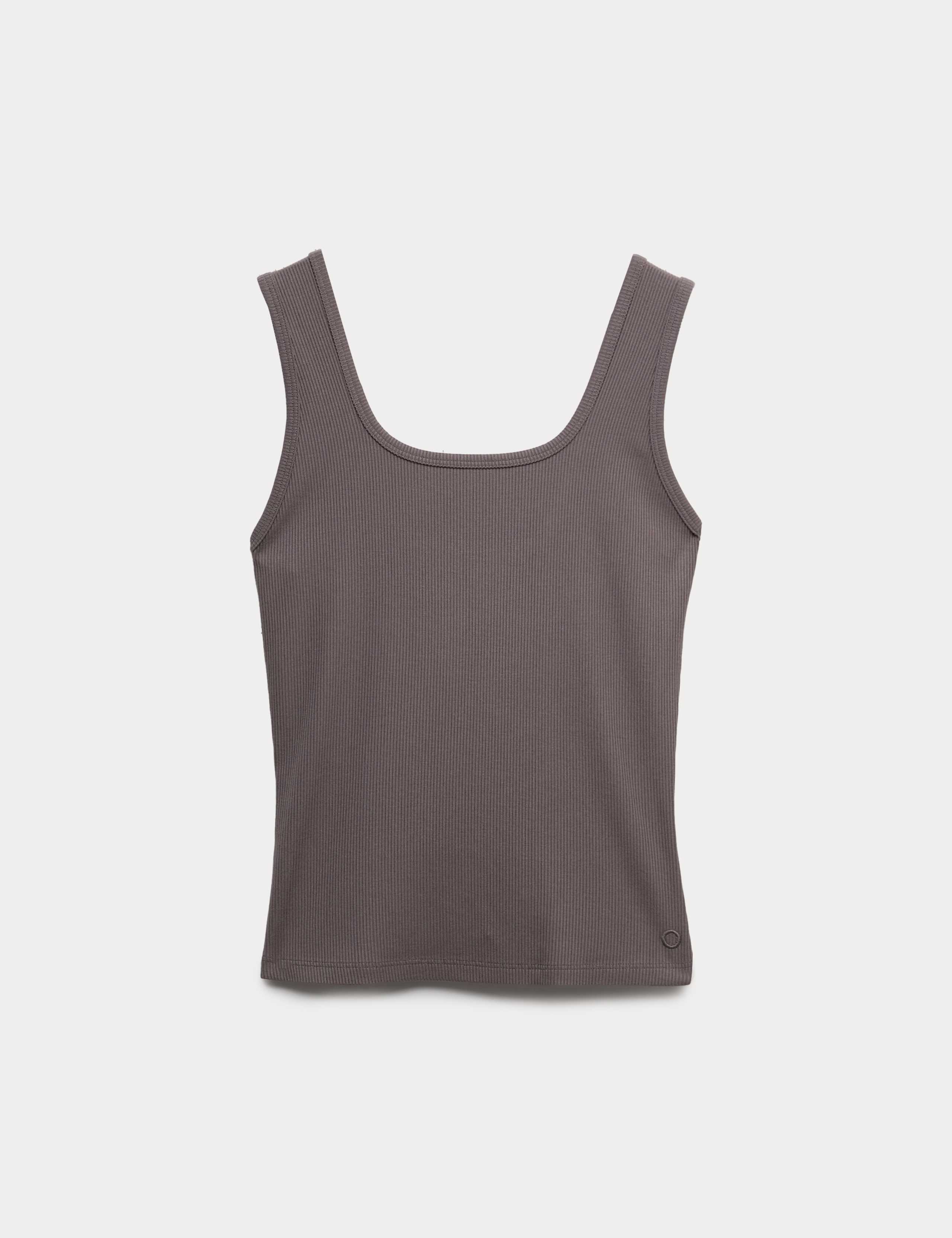 Modal Rich Rib Square Neck Fitted Vest 2 of 5