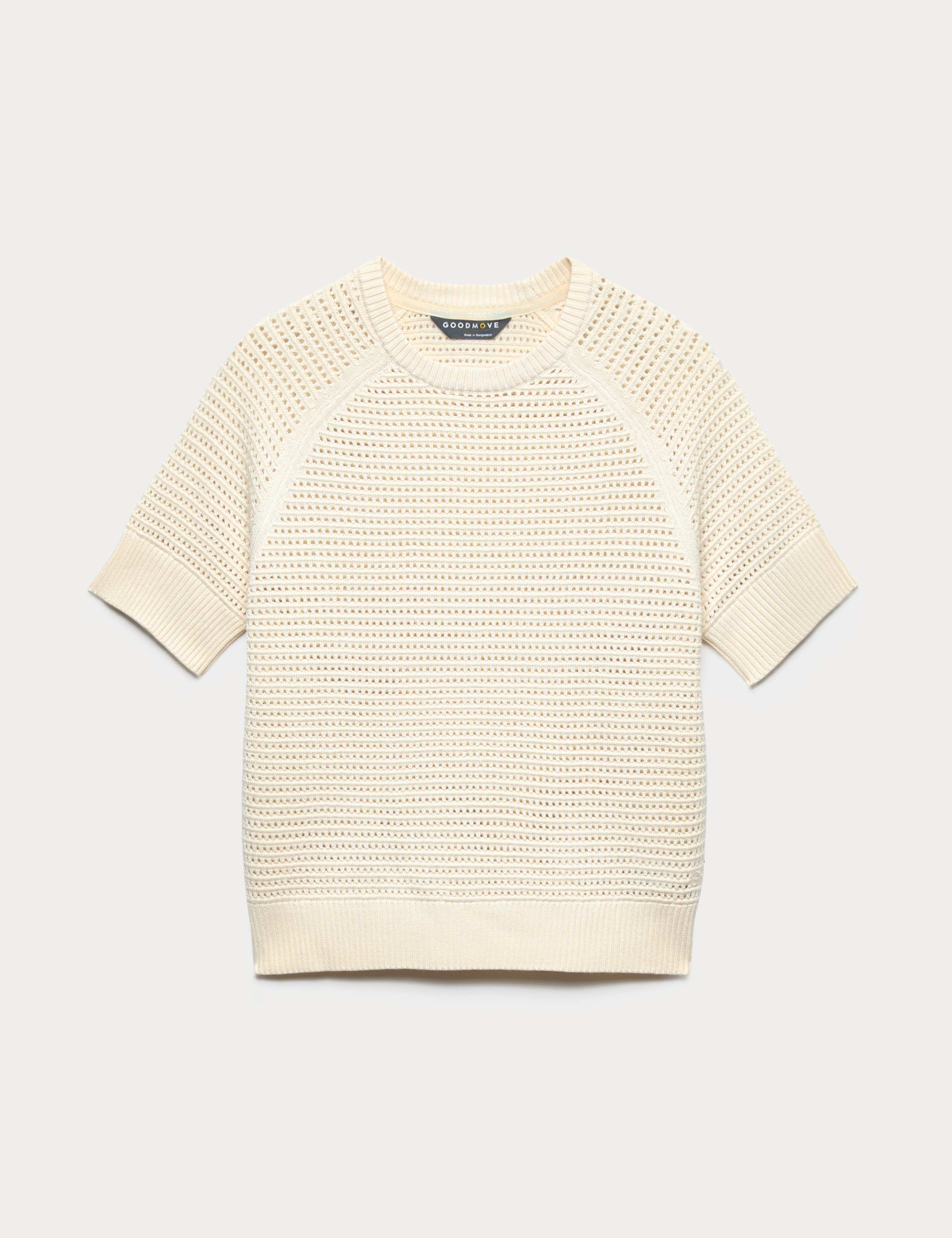 Open Knit Crew Neck Top 2 of 6