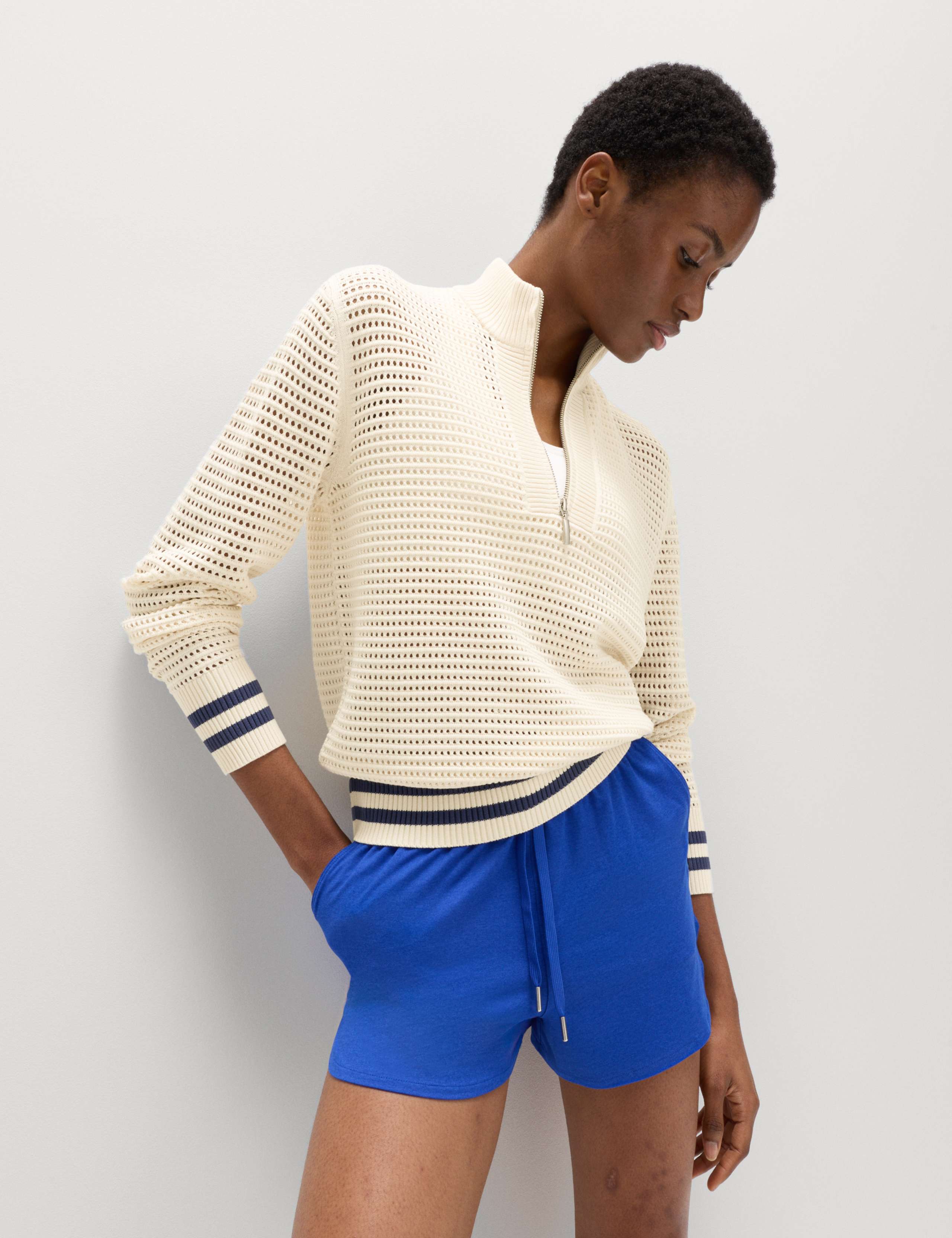 Funnel Neck Zip Up Relaxed Jumper 1 of 6