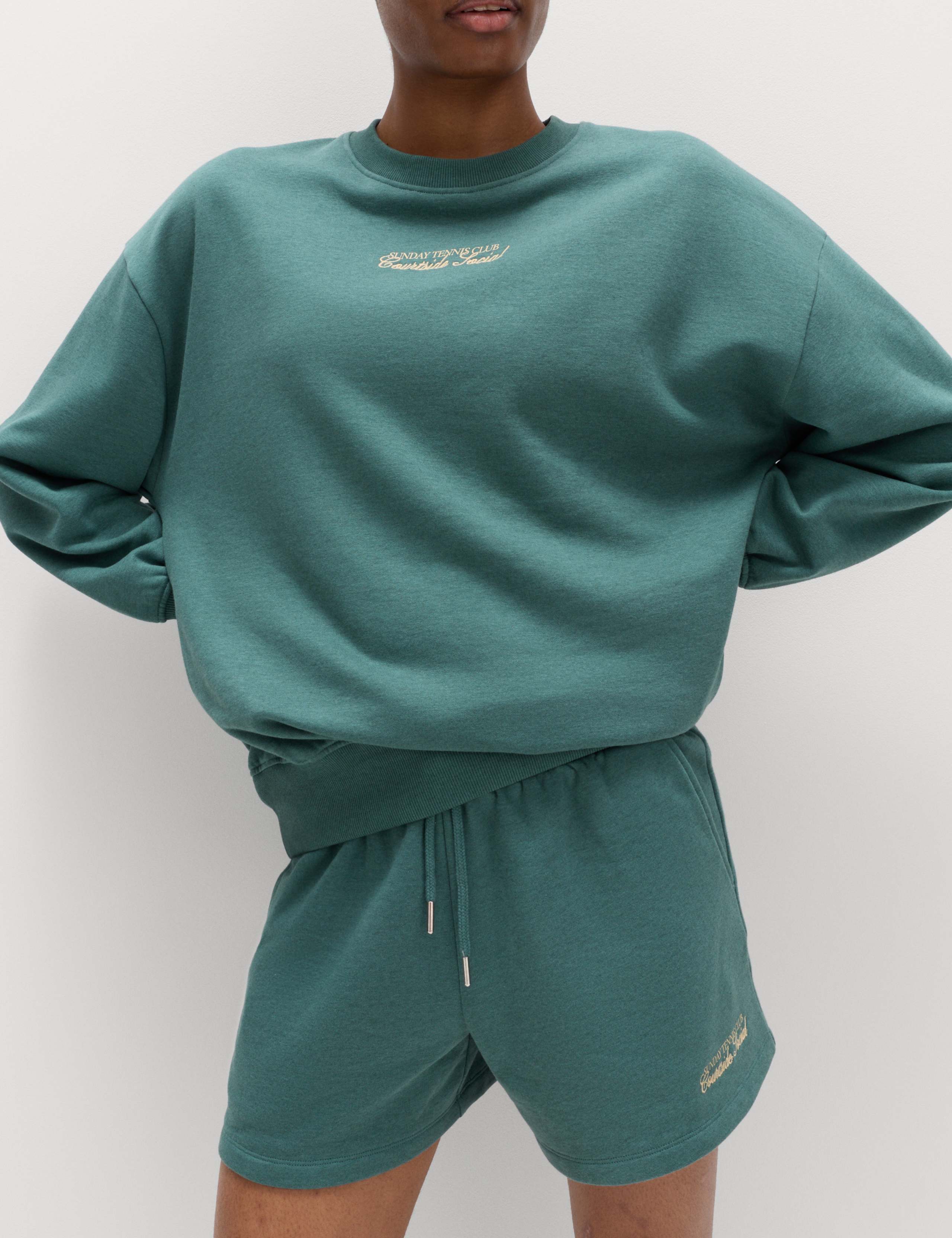 Cotton Rich Embroidered Oversized Sweatshirt 3 of 6