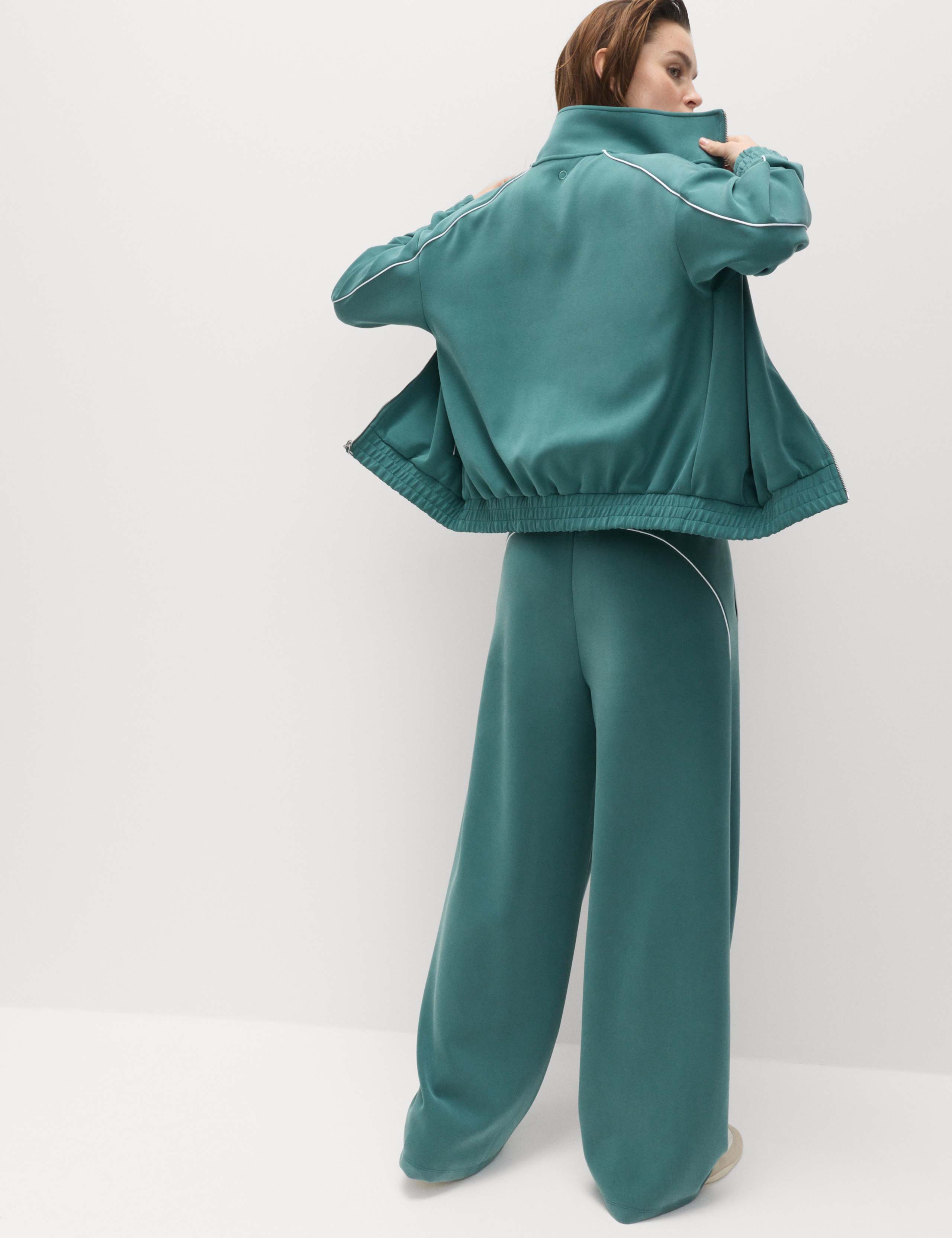 Modal Blend High Waisted Wide Leg Trousers 4 of 6