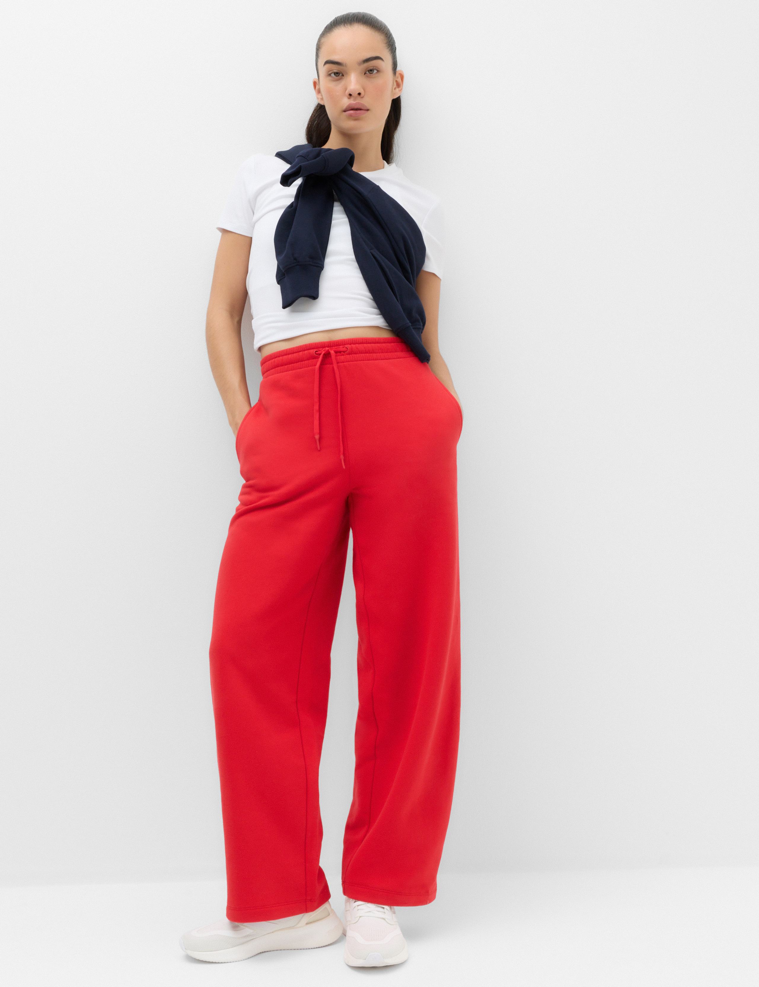 Cotton Rich Side Stripe Wide Leg Joggers 6 of 6