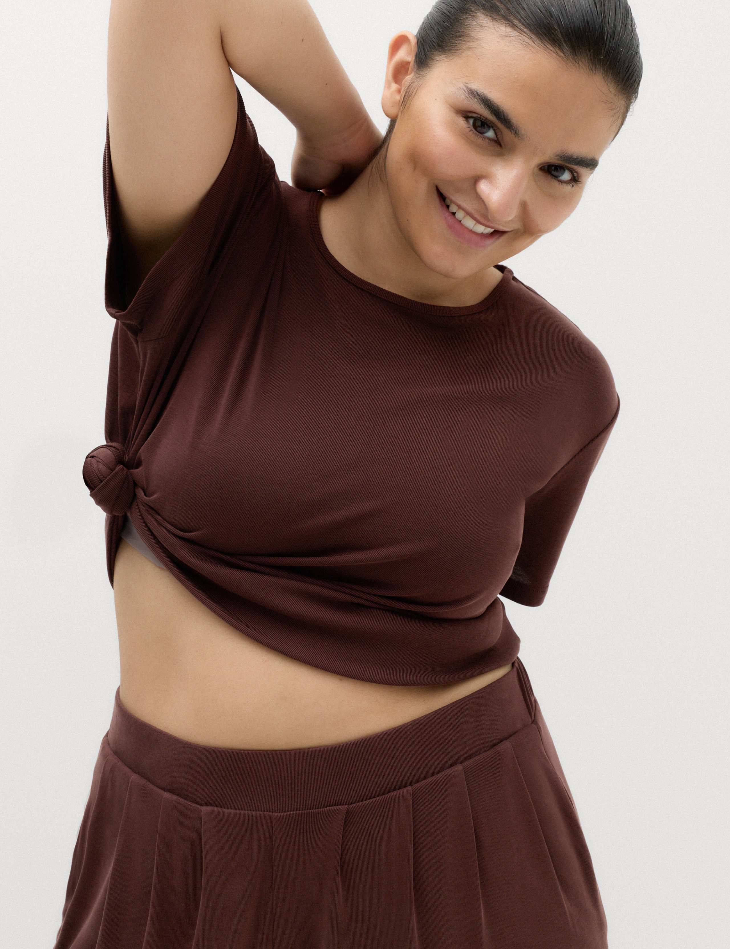 Modal Rich Round Neck Boxy T-shirt 1 of 4
