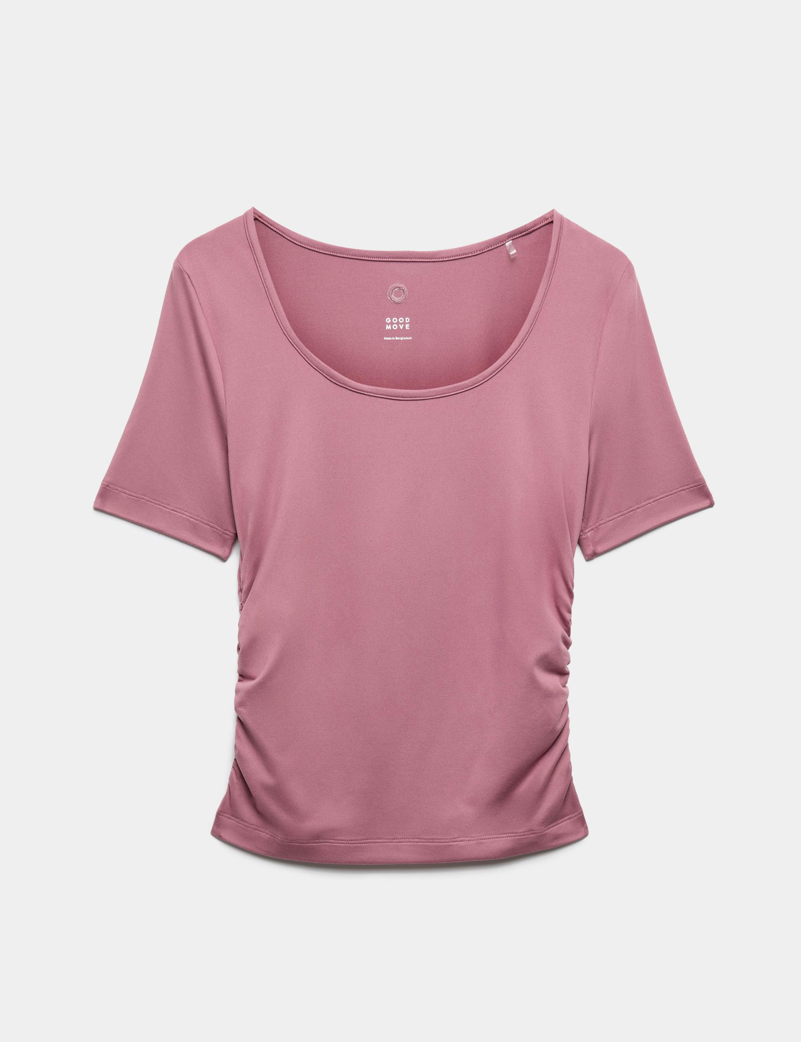 Go Balance Scoop Neck Ruched Fitted Top 1 of 1