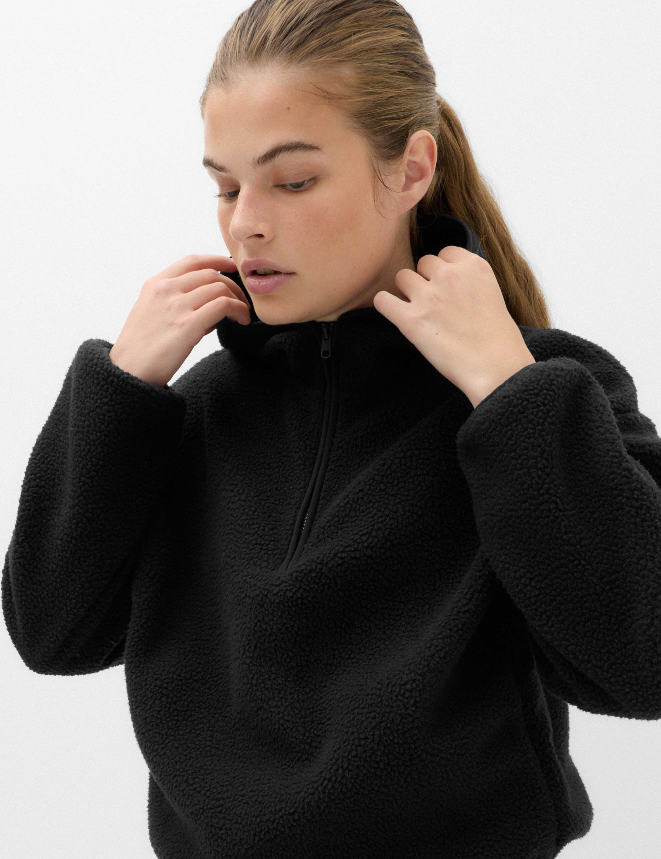 Borg Half Zip Hooded Fleece Jacket 6 of 6