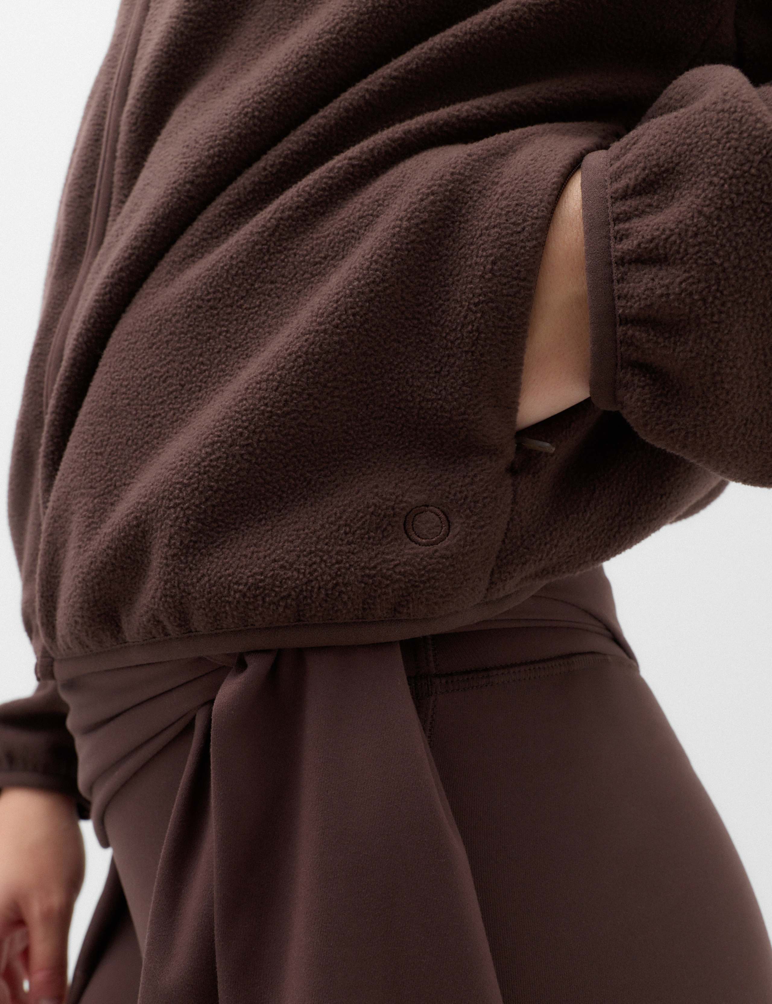 Zip Up Funnel Neck Relaxed Fleece Jacket 3 of 5