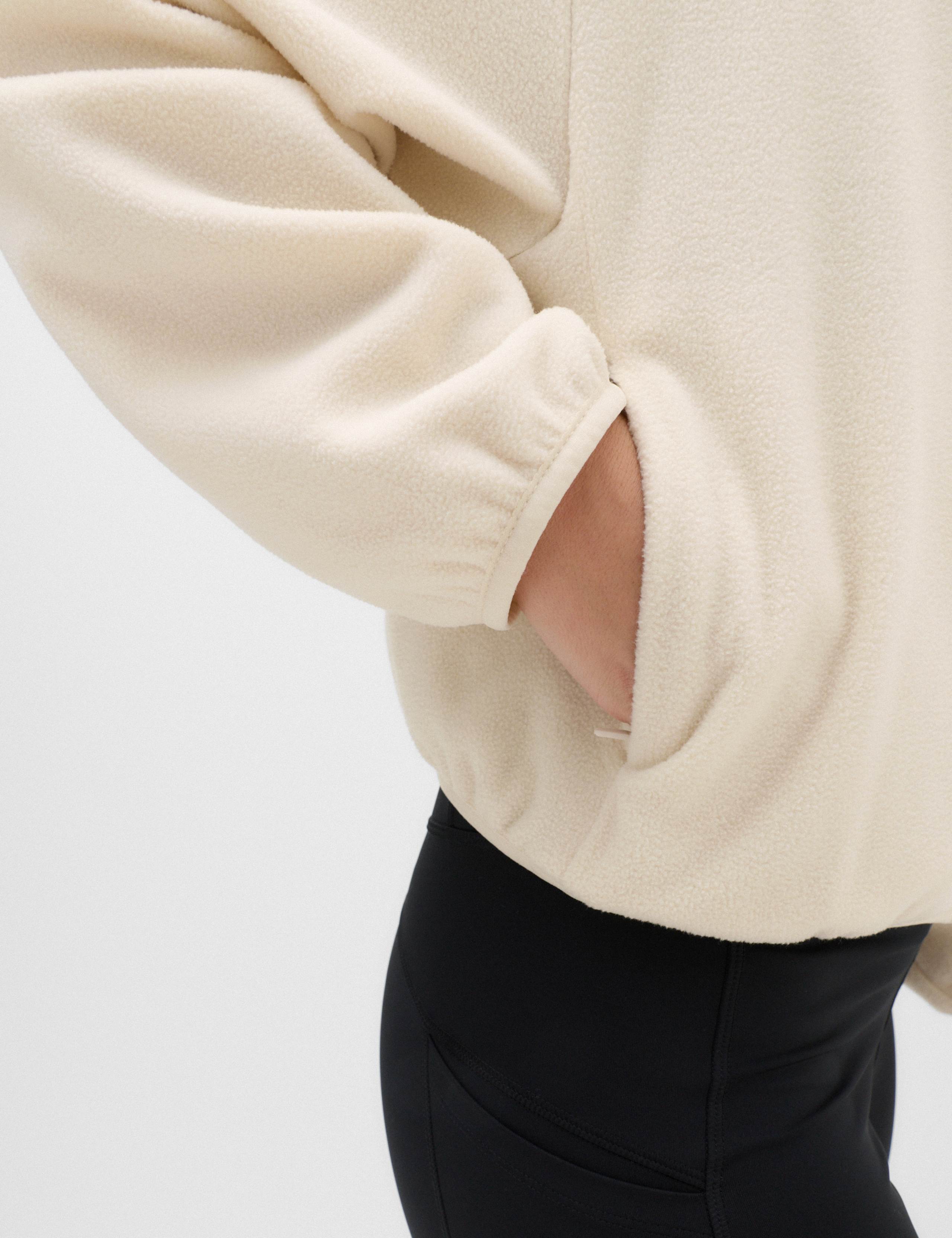 Zip Up Funnel Neck Relaxed Fleece Jacket 5 of 6