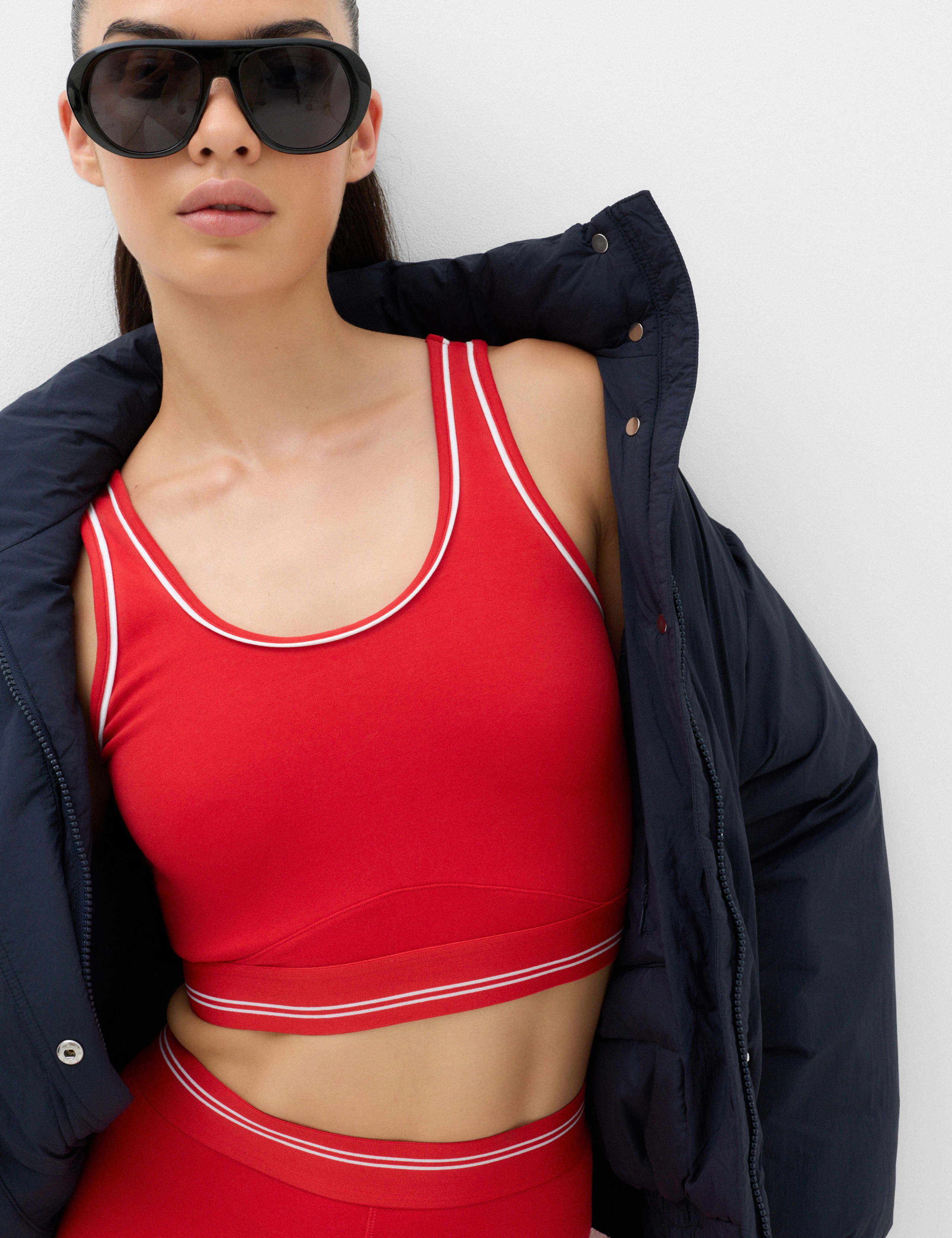 Cotton Rich Piped Scoop Neck Crop Top 6 of 6