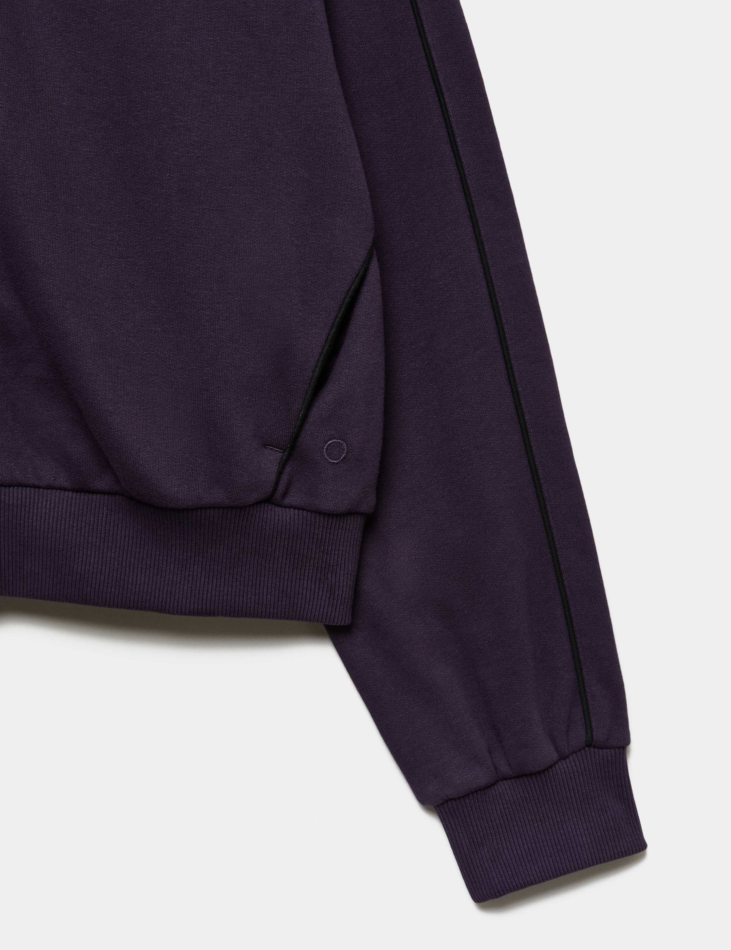 Cotton Rich Side Stripe Zip Up Relaxed Hoodie 8 of 8