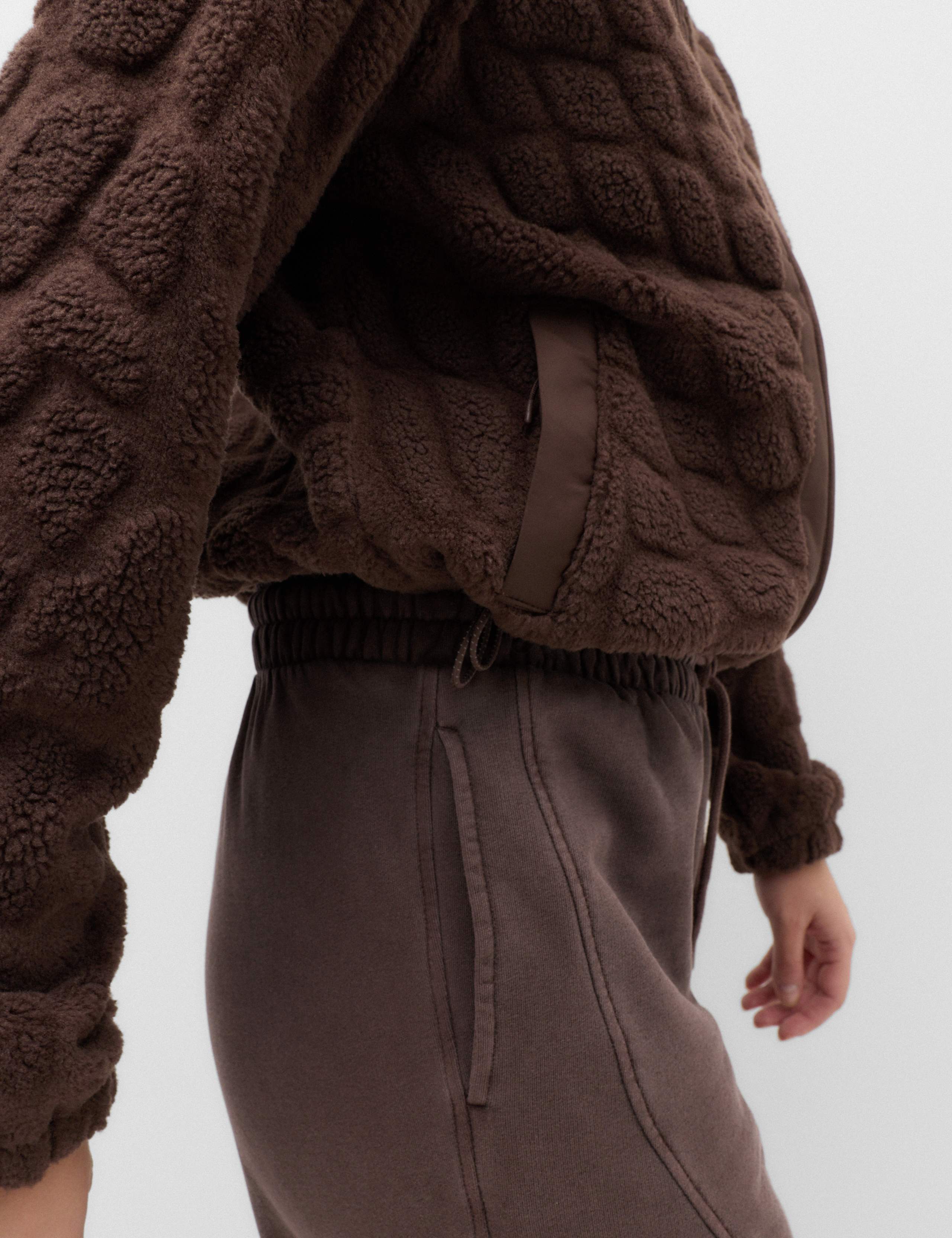 Borg Textured Funnel Neck Fleece Jacket 6 of 7
