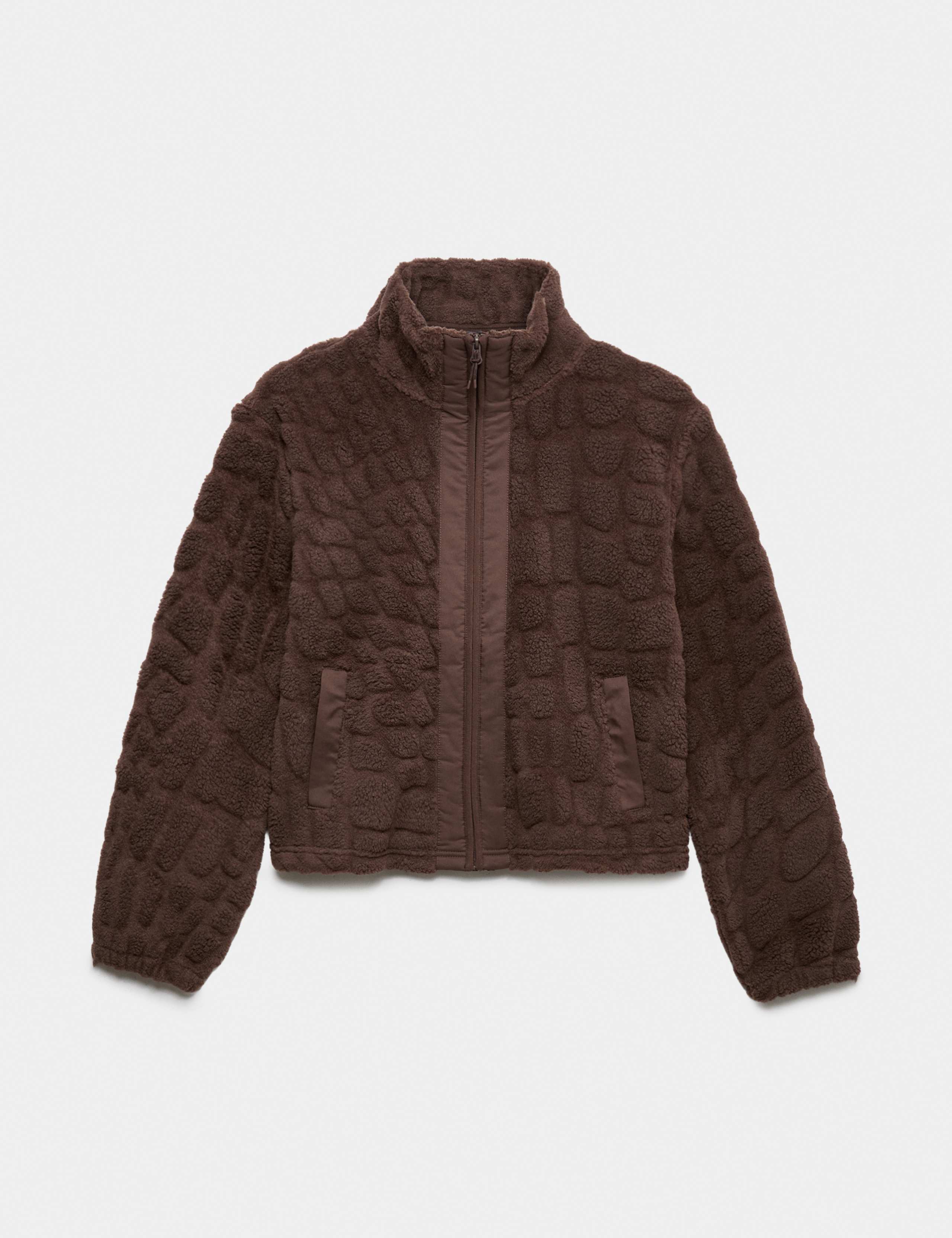 Borg Textured Funnel Neck Fleece Jacket 2 of 7