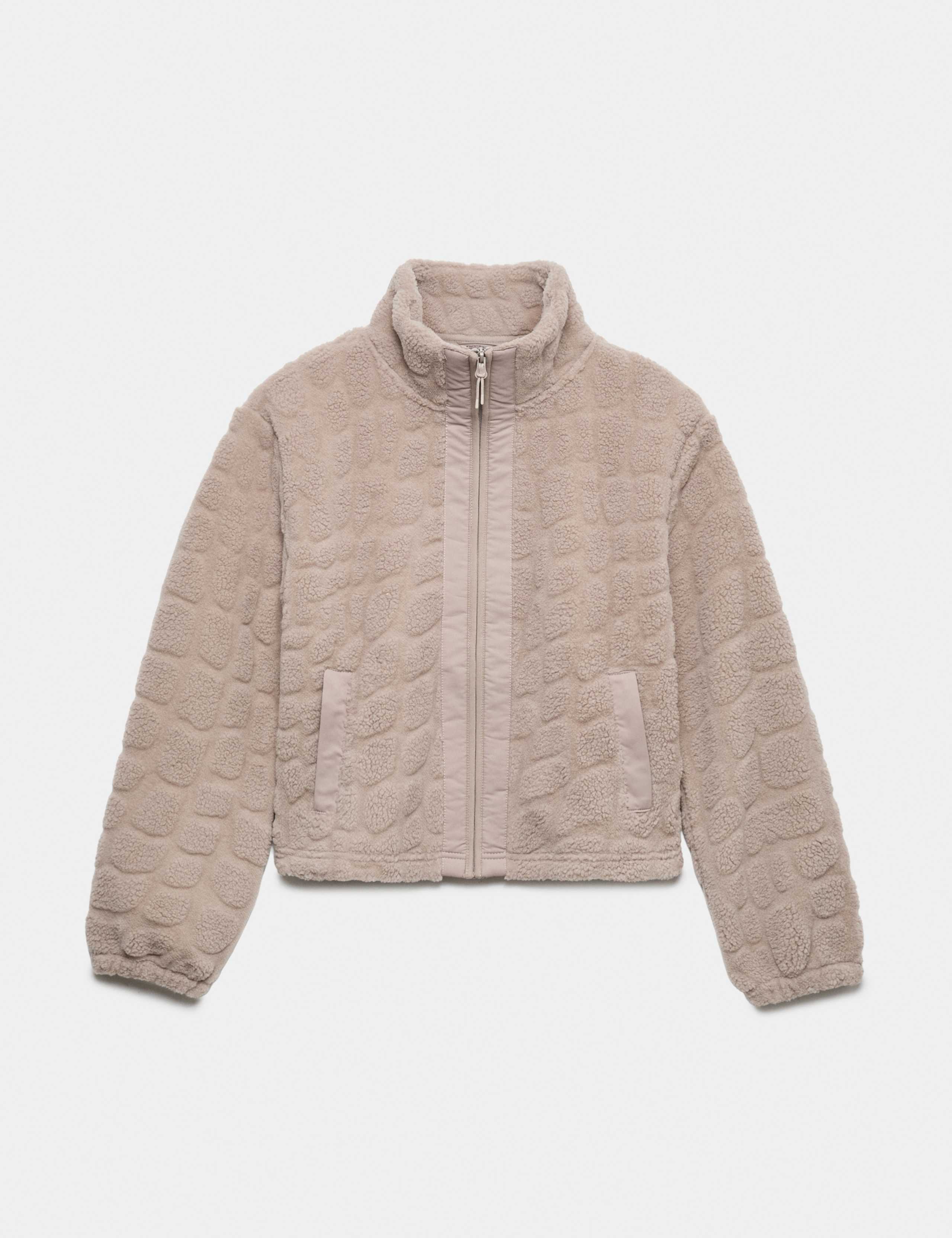 Borg Textured Funnel Neck Fleece Jacket 2 of 7