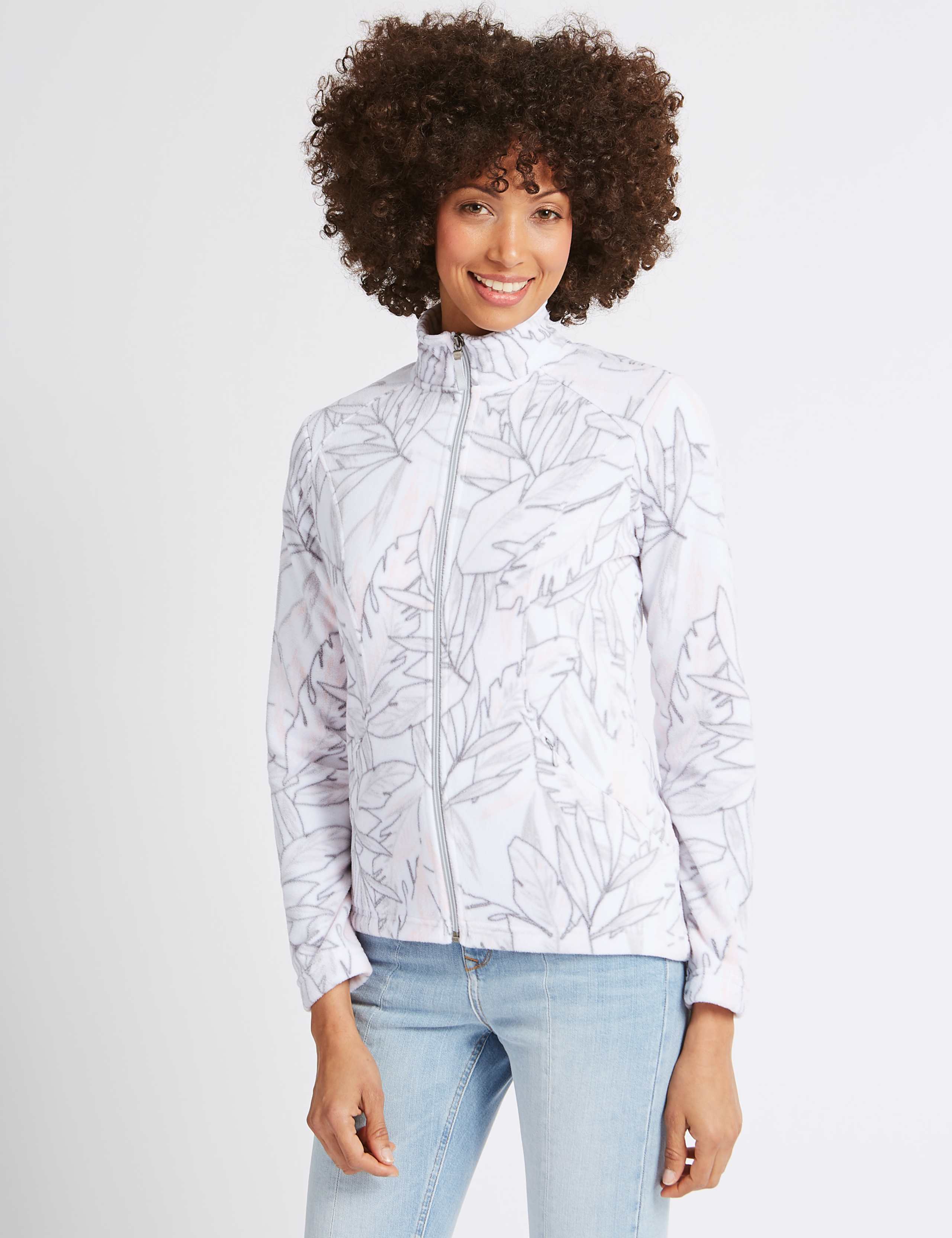 Printed Fleece Jacket 1 of 5