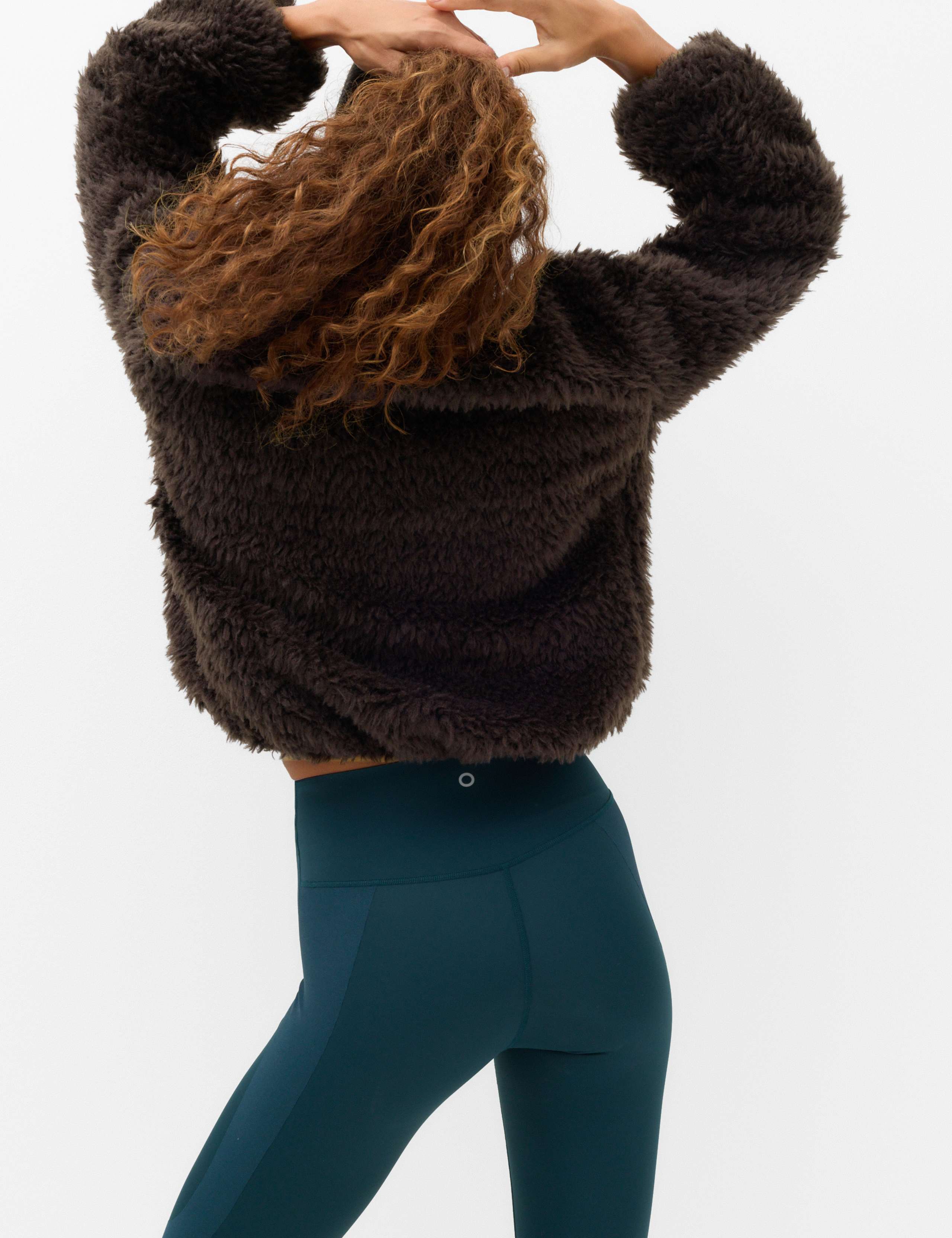 Borg Half Zip Textured Funnel Neck Fleece Jacket 4 of 6