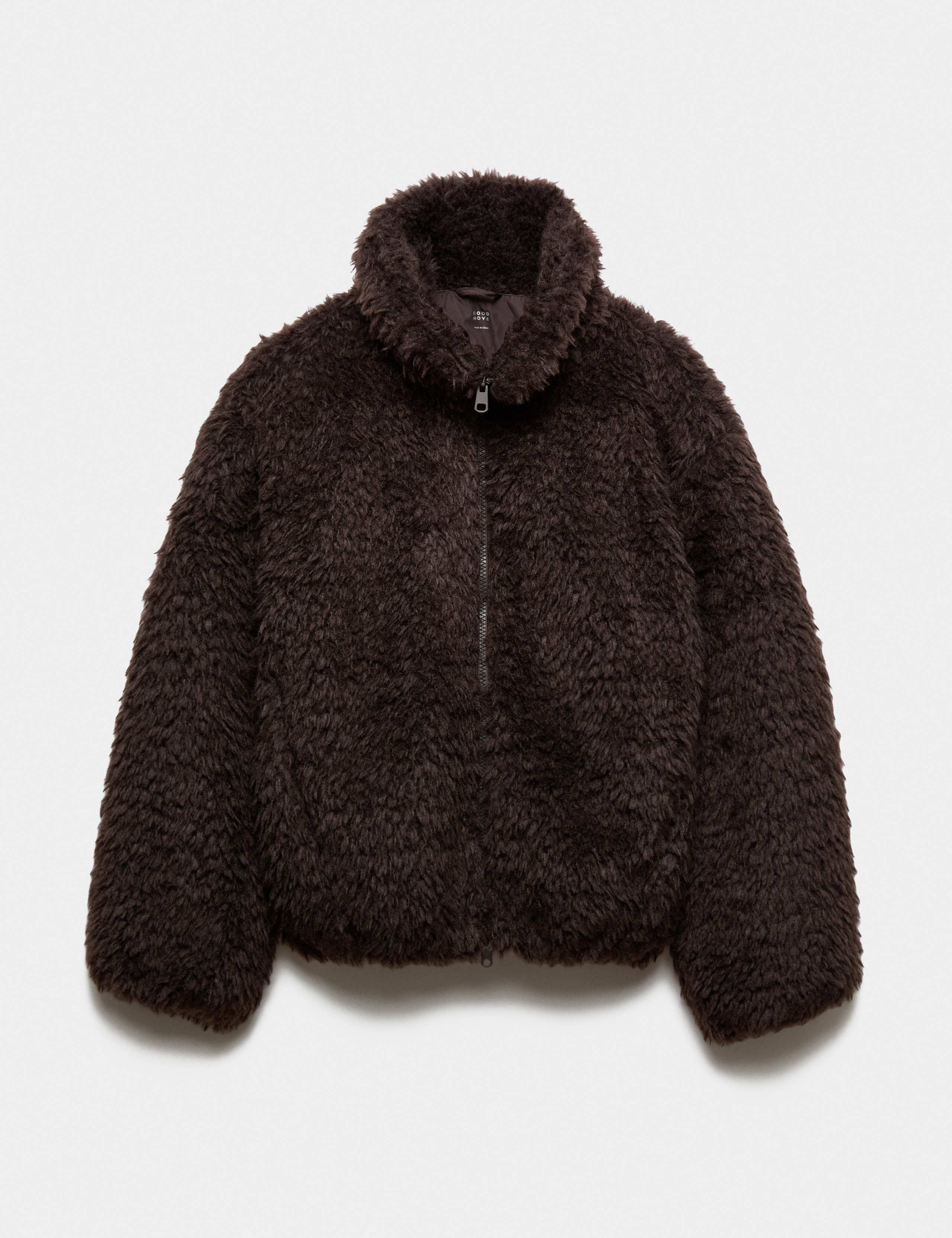 Borg Half Zip Textured Funnel Neck Fleece Jacket 2 of 6