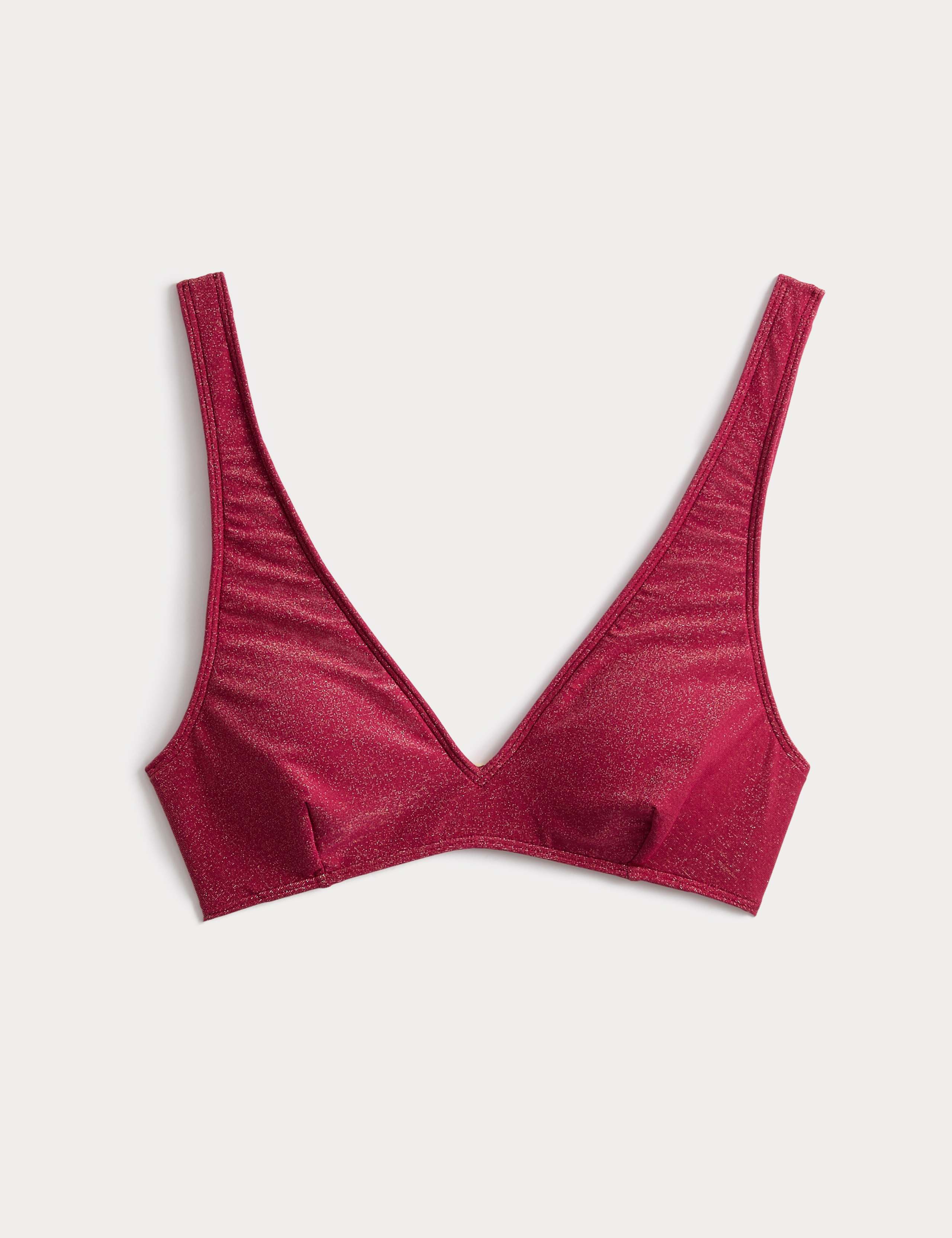 Glitter V-Neck Bikini Top 1 of 1